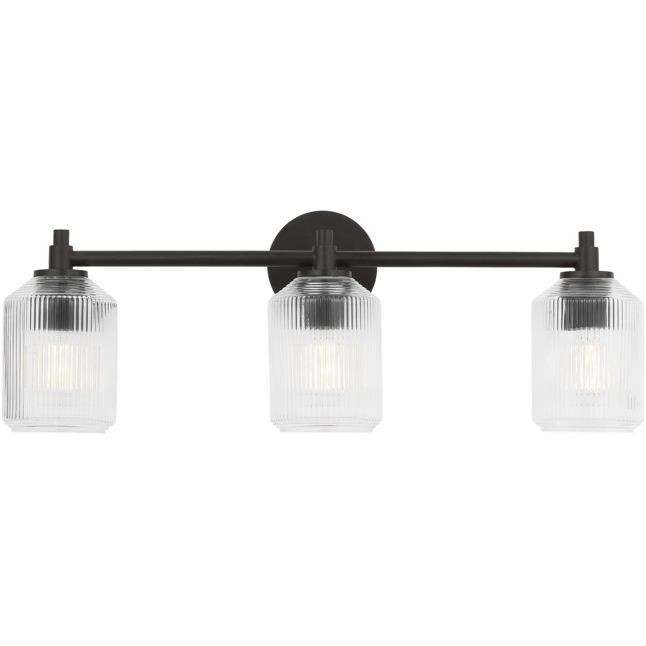 C&M by Chapman & Myers Barstow 3 Light 25.5 inch Aged Iron Bath Vanity Wall Light