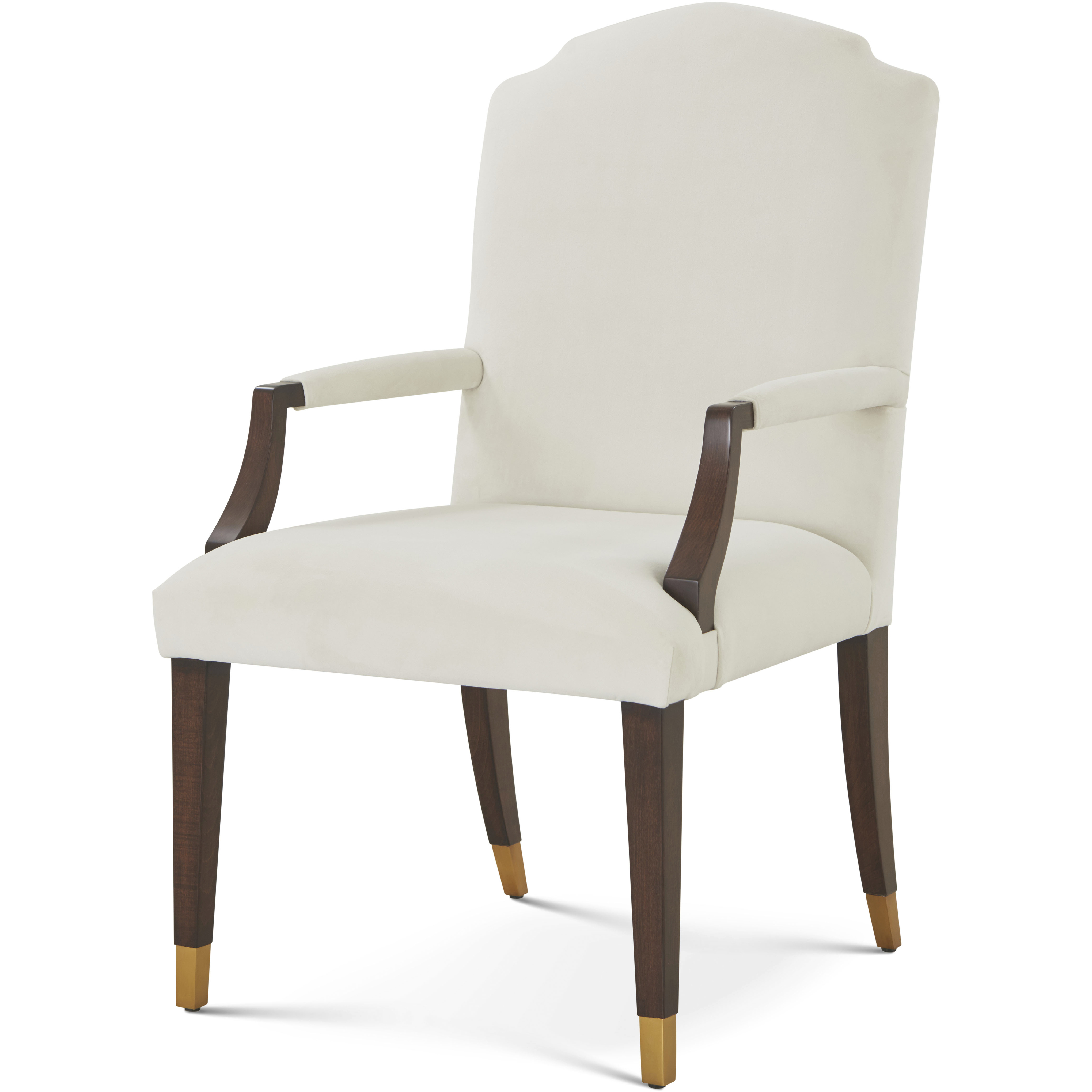 Wharton Cambridge Dining Arm Chair, Wooden, Upholstered, Marlborough by Alexa Hampton