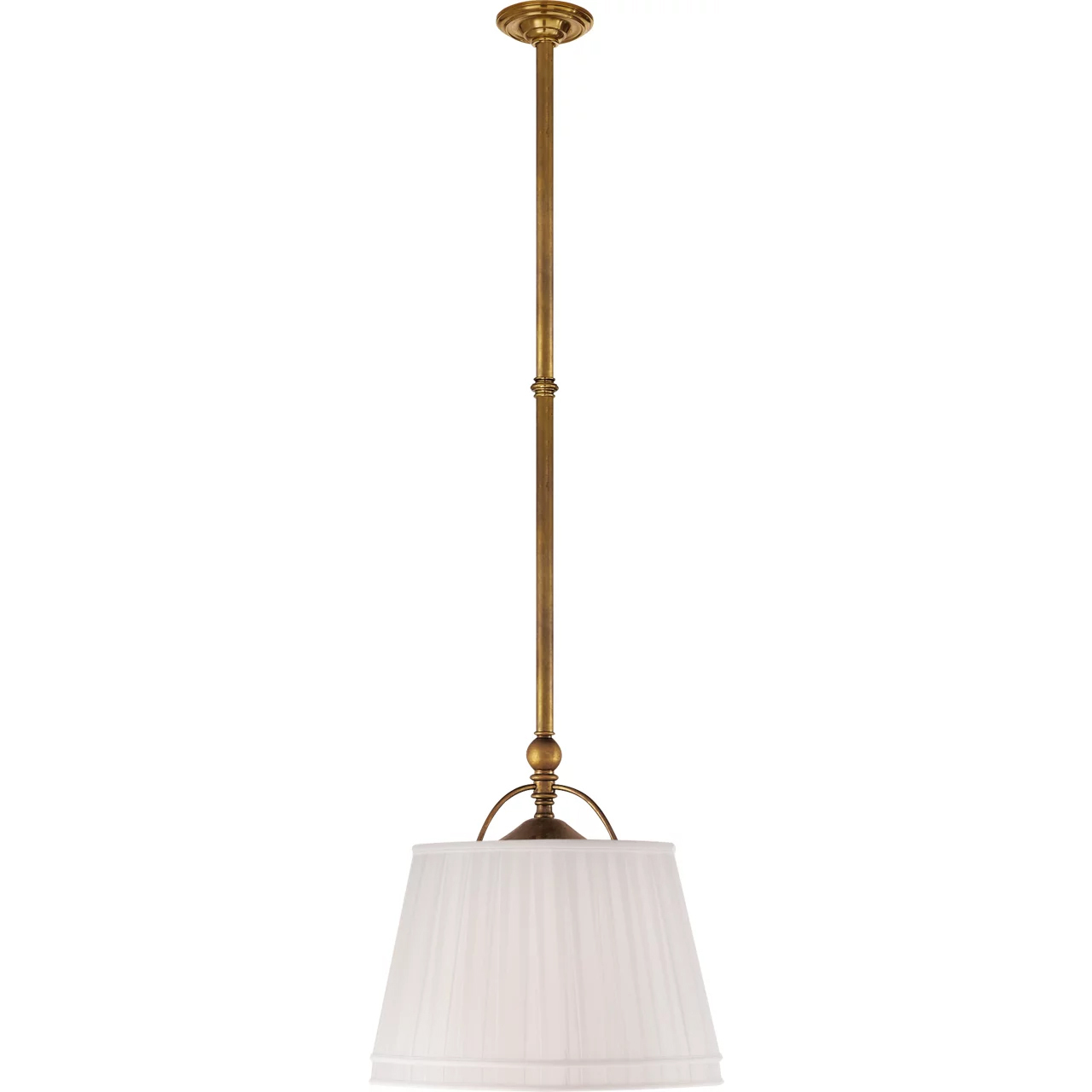 Chapman & Myers Sloane 2 Light 15.5 inch Antique-Burnished Brass Single Shop Pendant Ceiling Light in Linen