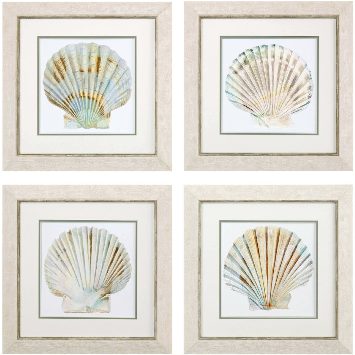 Waterside Turquoise and Teal and Pink and Blue Framed Art, Propac
