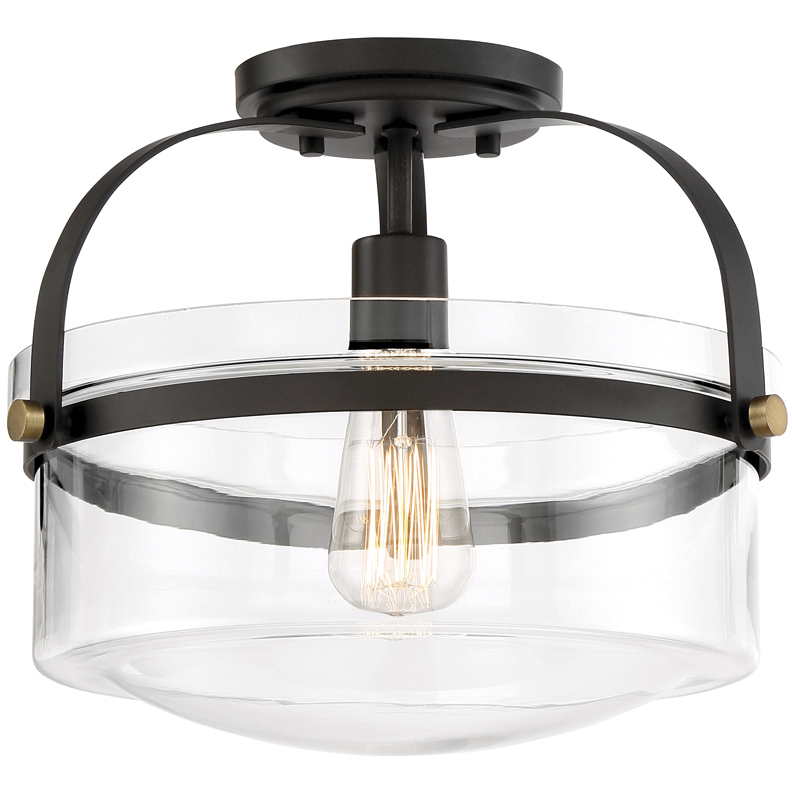 Jaxon 1 Light 13 inch Oil Rubbed Bronze Semi-Flush Ceiling Light