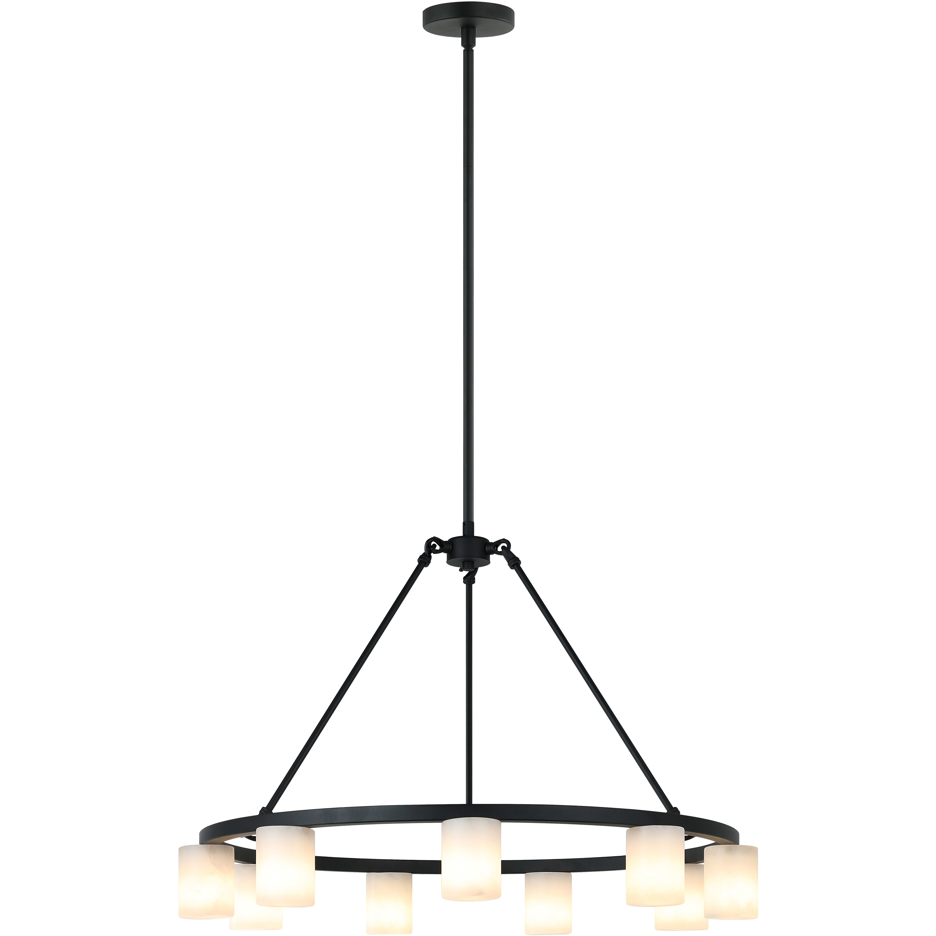 Lindy 9 Light 30 inch Matte Black Pendant Ceiling Light