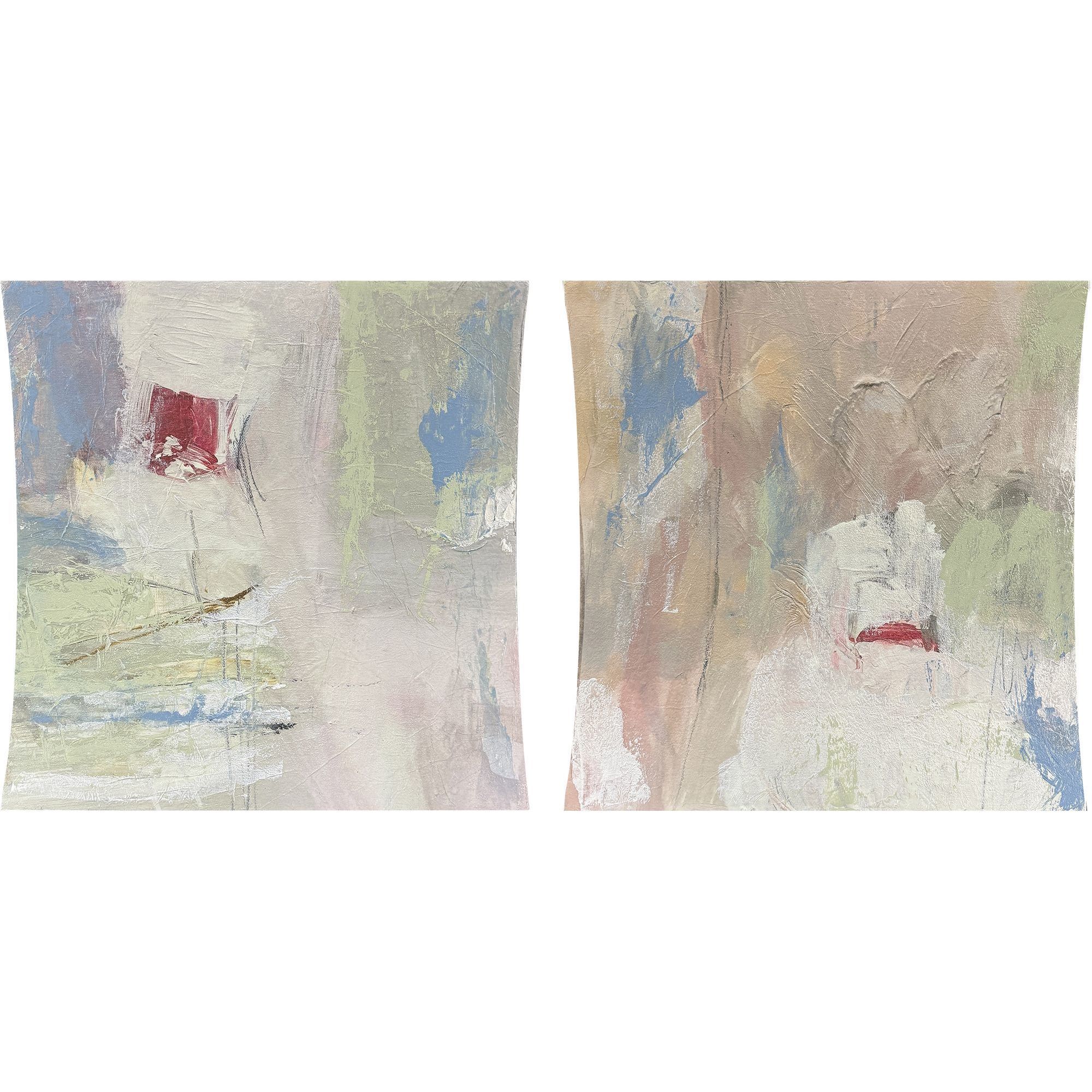 Finding Peace Pink and Blue and Green and White Wall Sculpture, The Studio