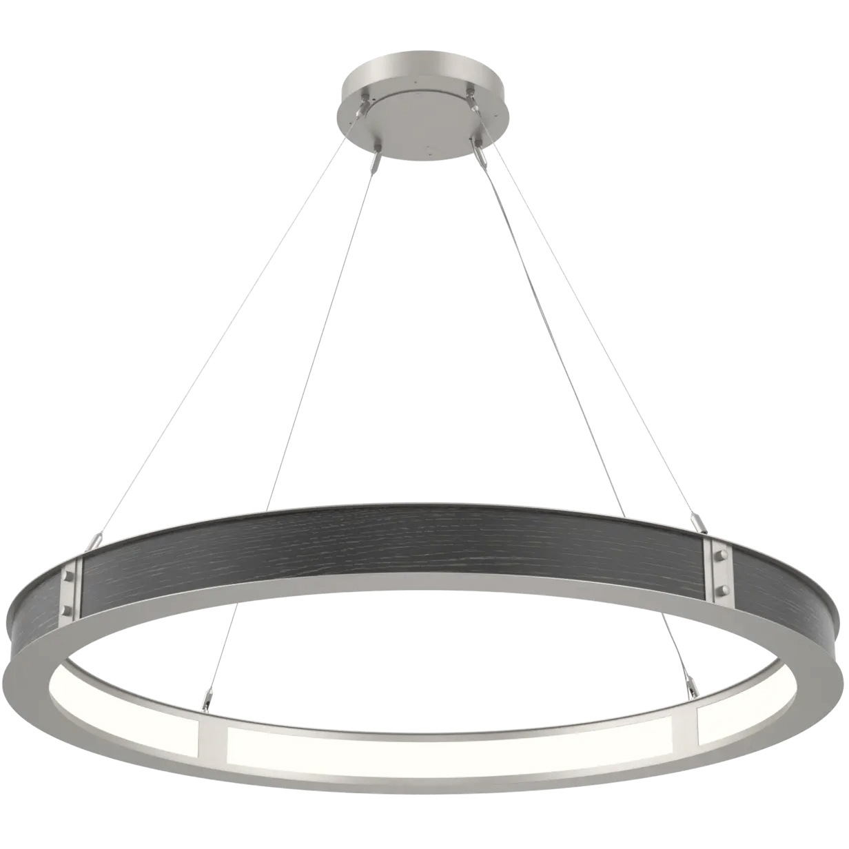 Verona LED 46 inch Metallic Beige Silver with Dark Oak Ring Chandelier Ceiling Light