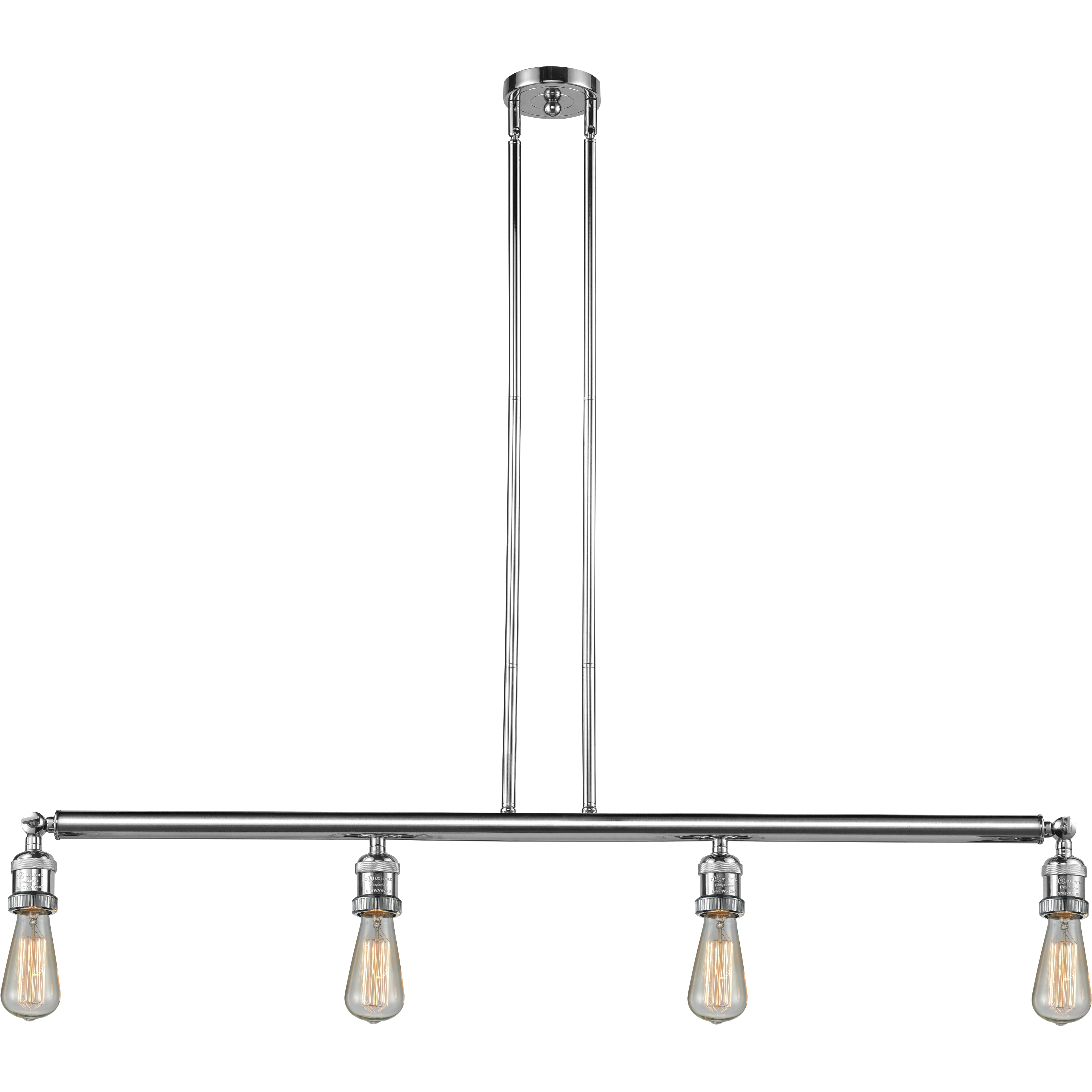 Franklin Restoration Bare Bulb 4 Light 48 inch Polished Chrome Island Light Ceiling Light