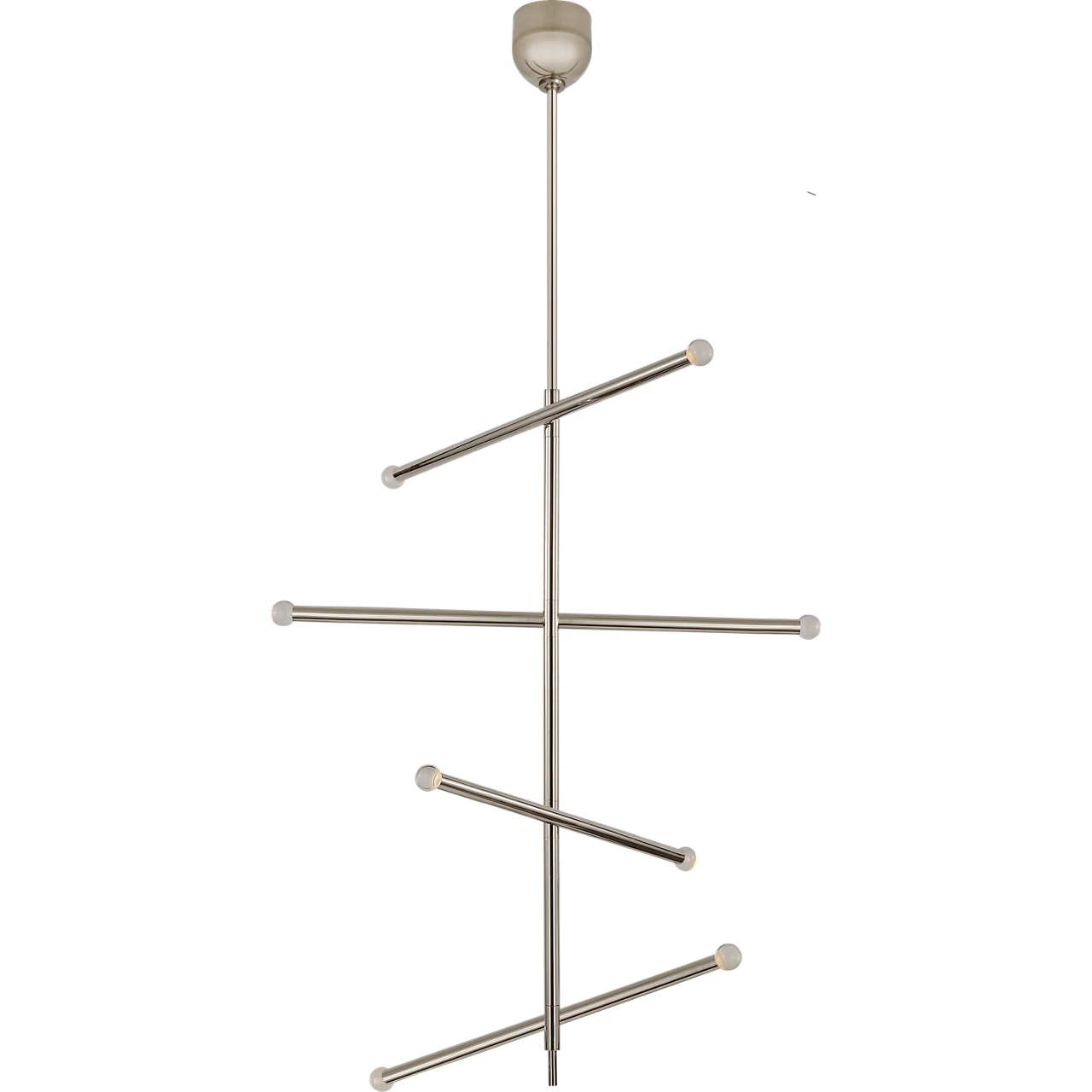 Kelly Wearstler Rousseau LED 36.25 inch Polished Nickel Articulating Chandelier Ceiling Light in Clear Glass, Large