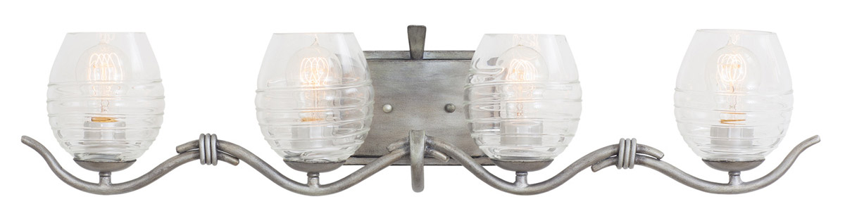 Seabrook 4 Light 33.5 inch Moon Silver Bath Vanity Wall Light