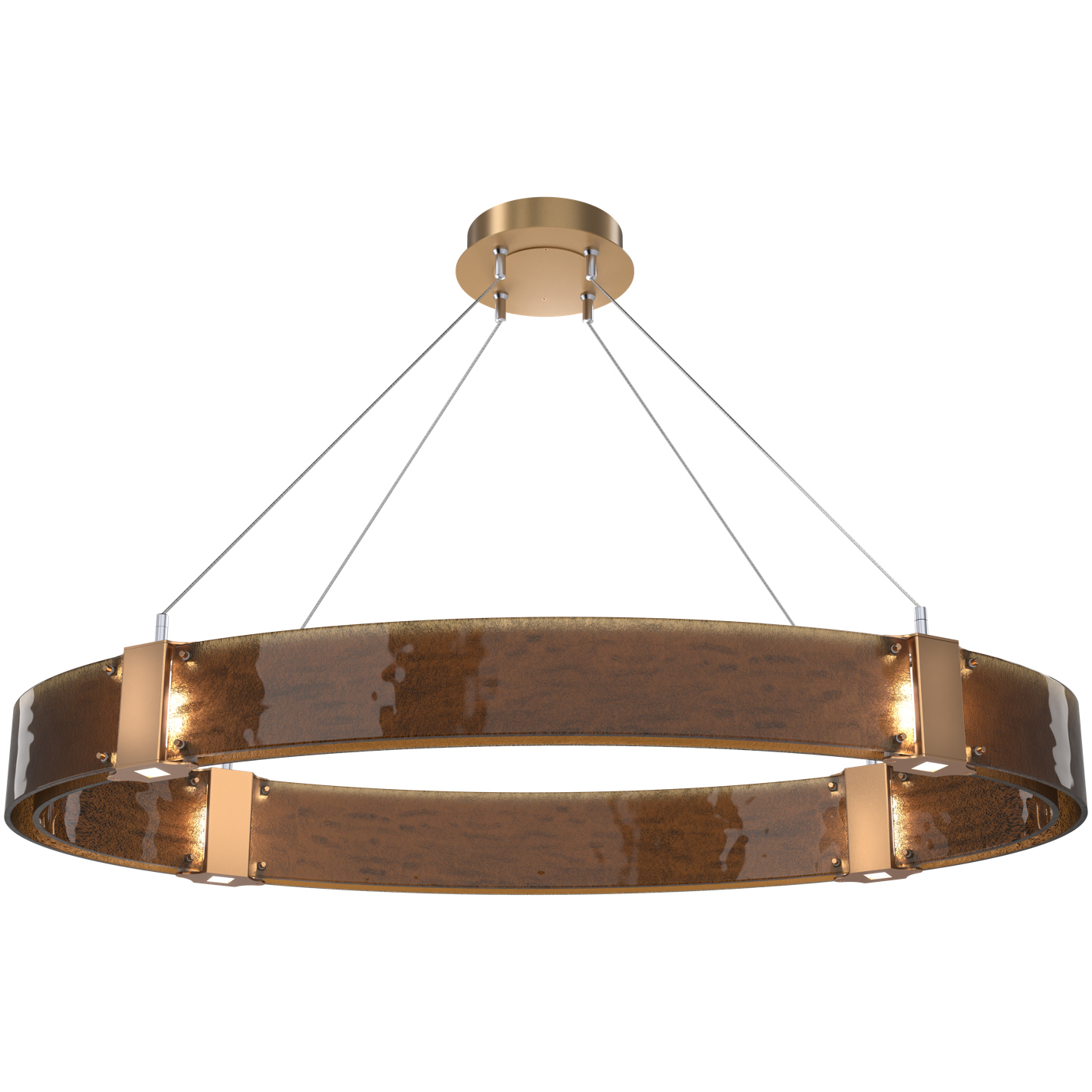 Parallel LED 44 inch Novel Brass Linear Pendant Ceiling Light in Bronze Granite, 2700K LED, Oval
