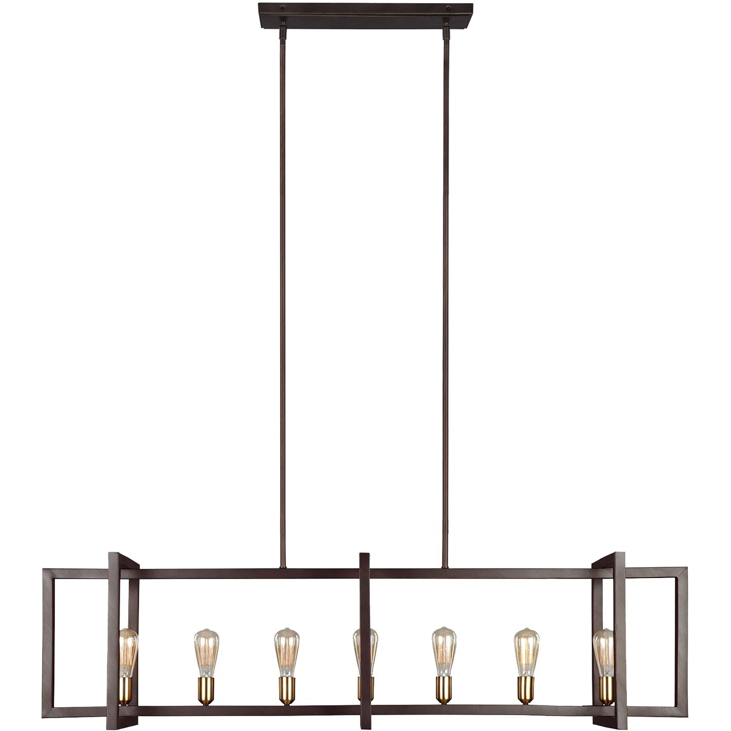Sean Lavin Finnegan 7 Light 60 inch New World Bronze Linear Chandelier Ceiling Light