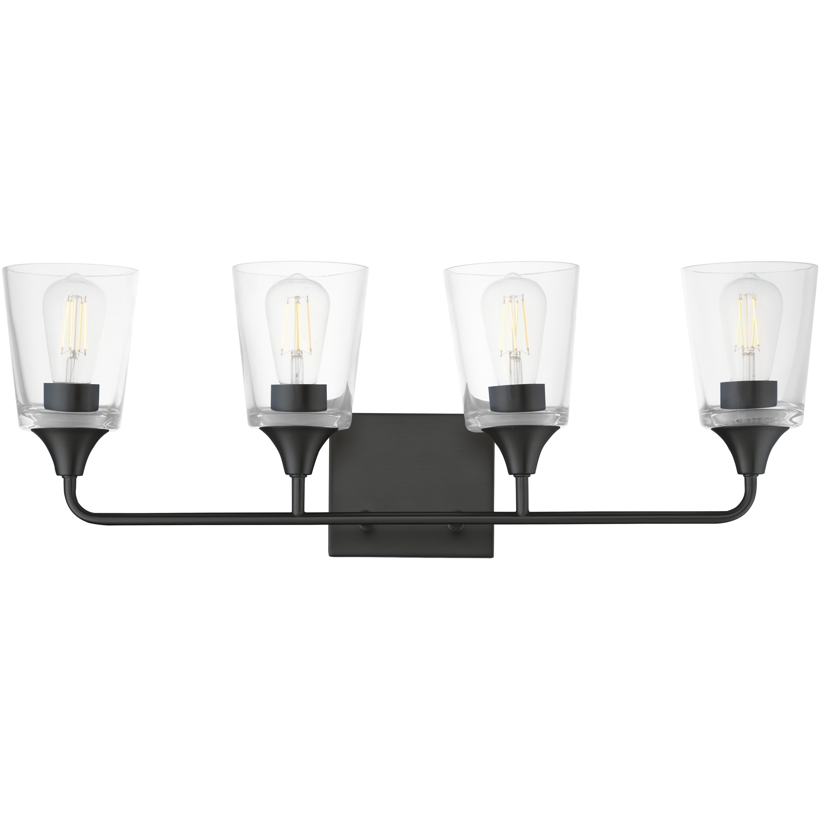 Hudson 4 Light 28.25 inch Black Bath Vanity Wall Light in Clear