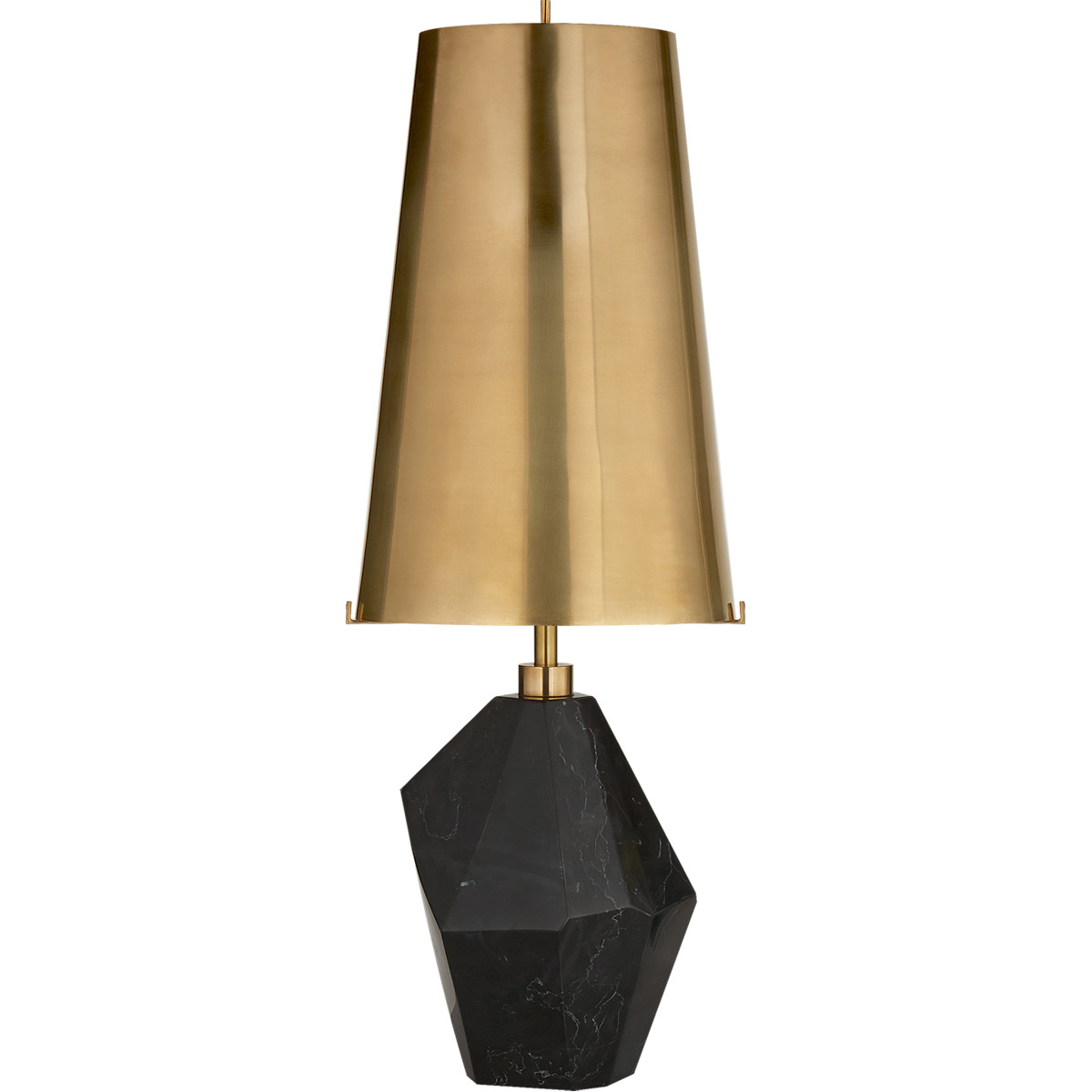 Kelly Wearstler Halcyon 25 inch 75 watt Black Cremo Marble Accent Table Lamp Portable Light in Antique-Burnished Brass