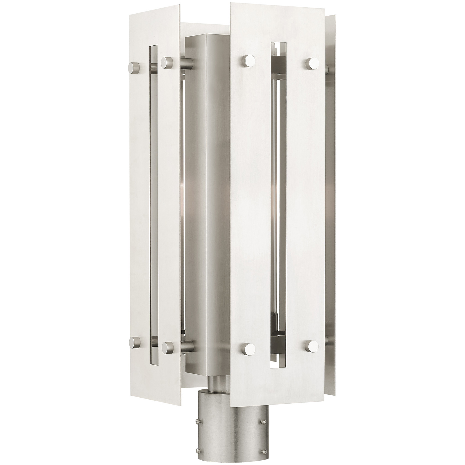 Utrecht 1 Light 20 inch Brushed Nickel Accents Outdoor Post Top Lantern