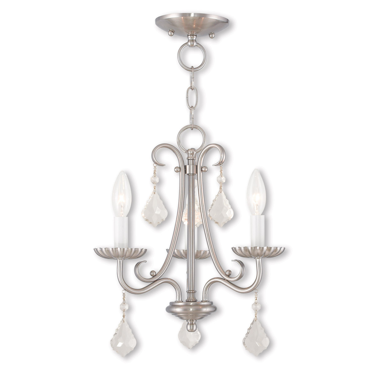 Daphne 3 Light 13.88 inch Brushed Nickel Mini Chandelier Ceiling Light