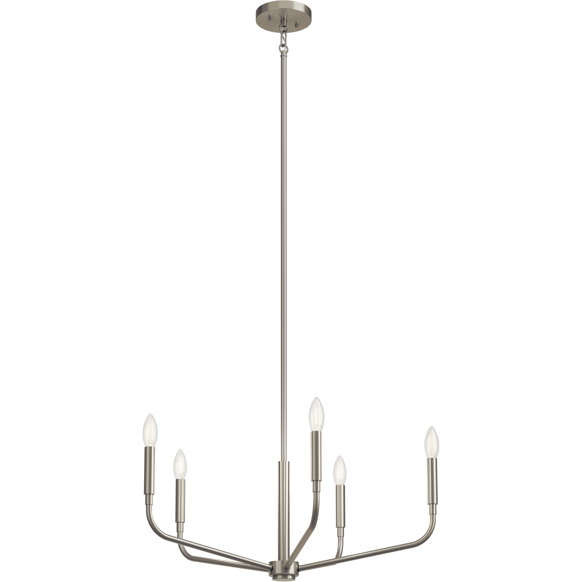 Madden 5 Light Brushed Nickel Chandelier Ceiling Light, 1 Tier Small
