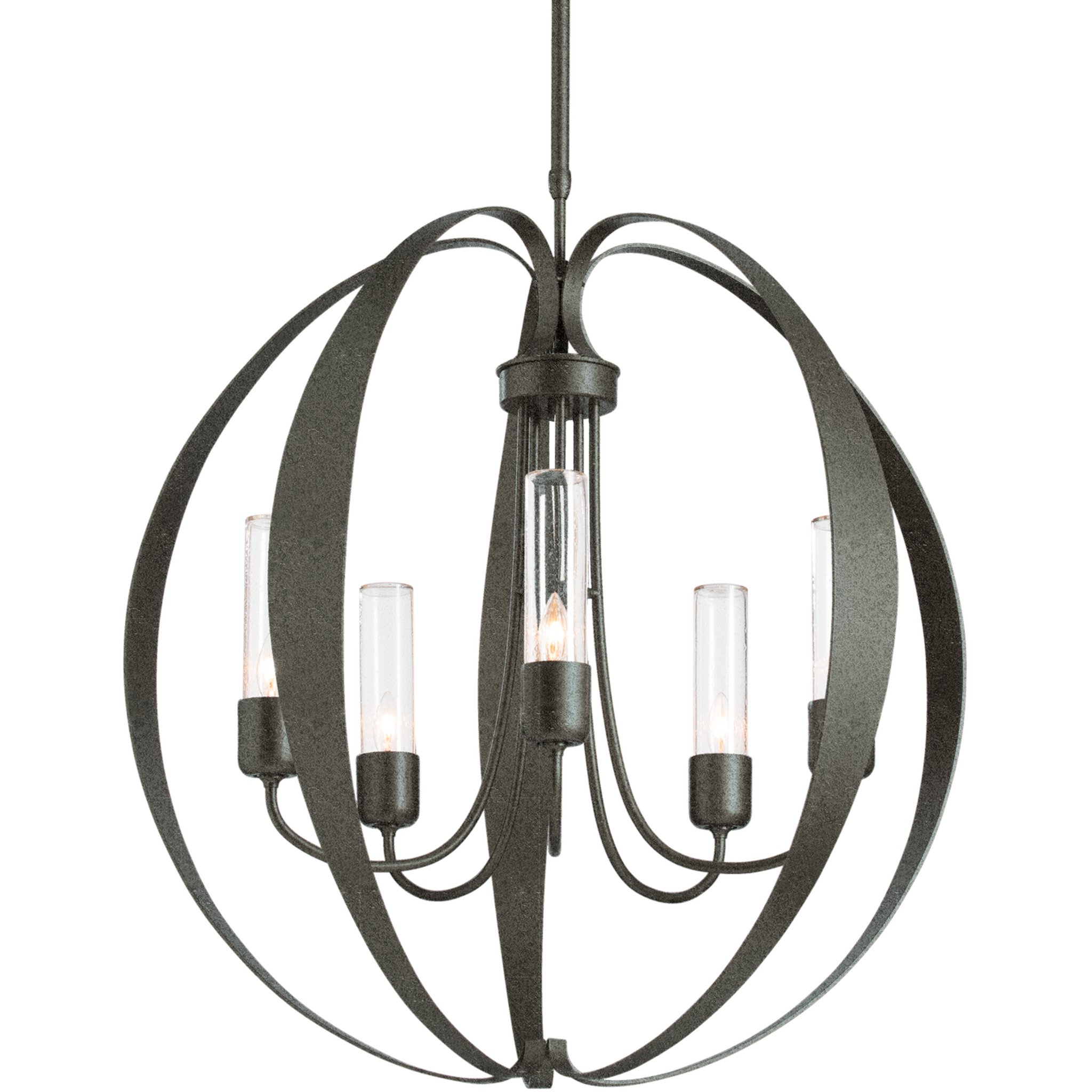 Pomme 5 Light 30.4 inch Natural Iron Outdoor Pendant in Seeded Clear