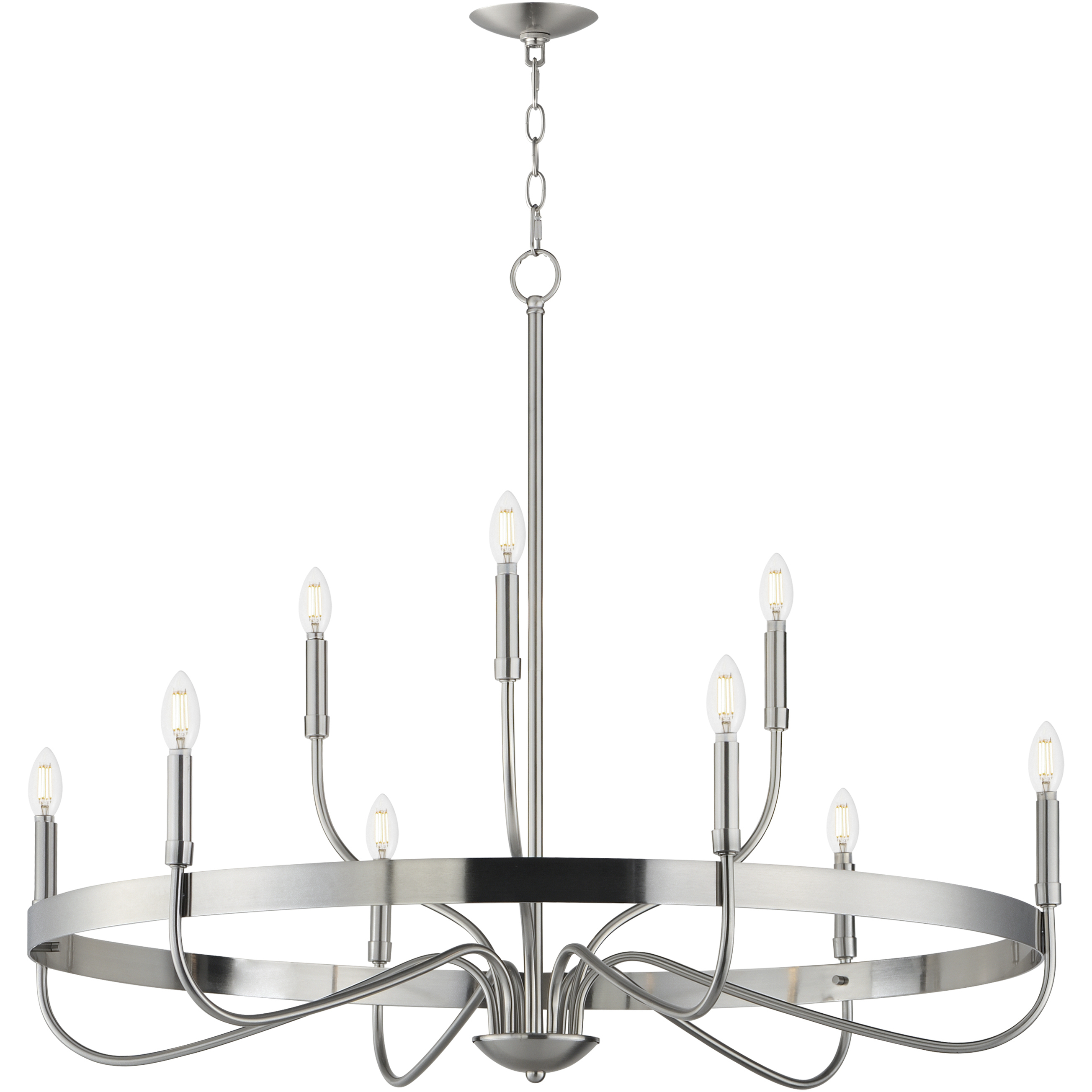 Frankie 9 Light 39.75 inch Satin Nickel Single-Tier Chandelier Ceiling Light