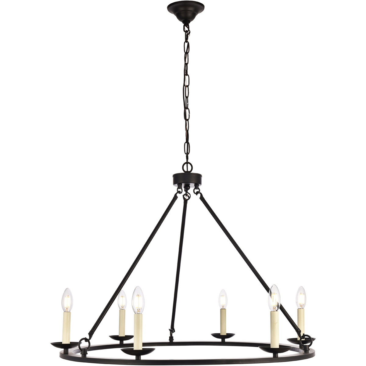 Maine 6 Light 32.4 inch Black Chandelier Ceiling Light
