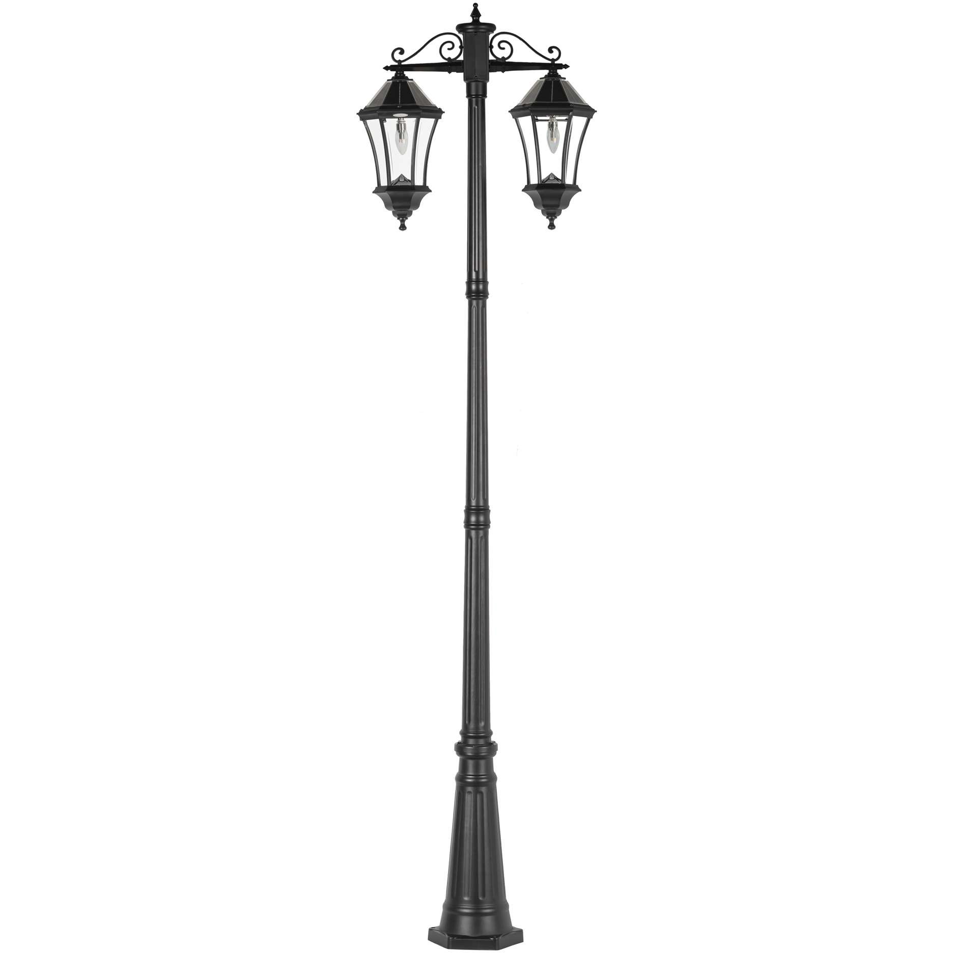 Victorian 2 Light 99.75 inch Black Post Light, Solar