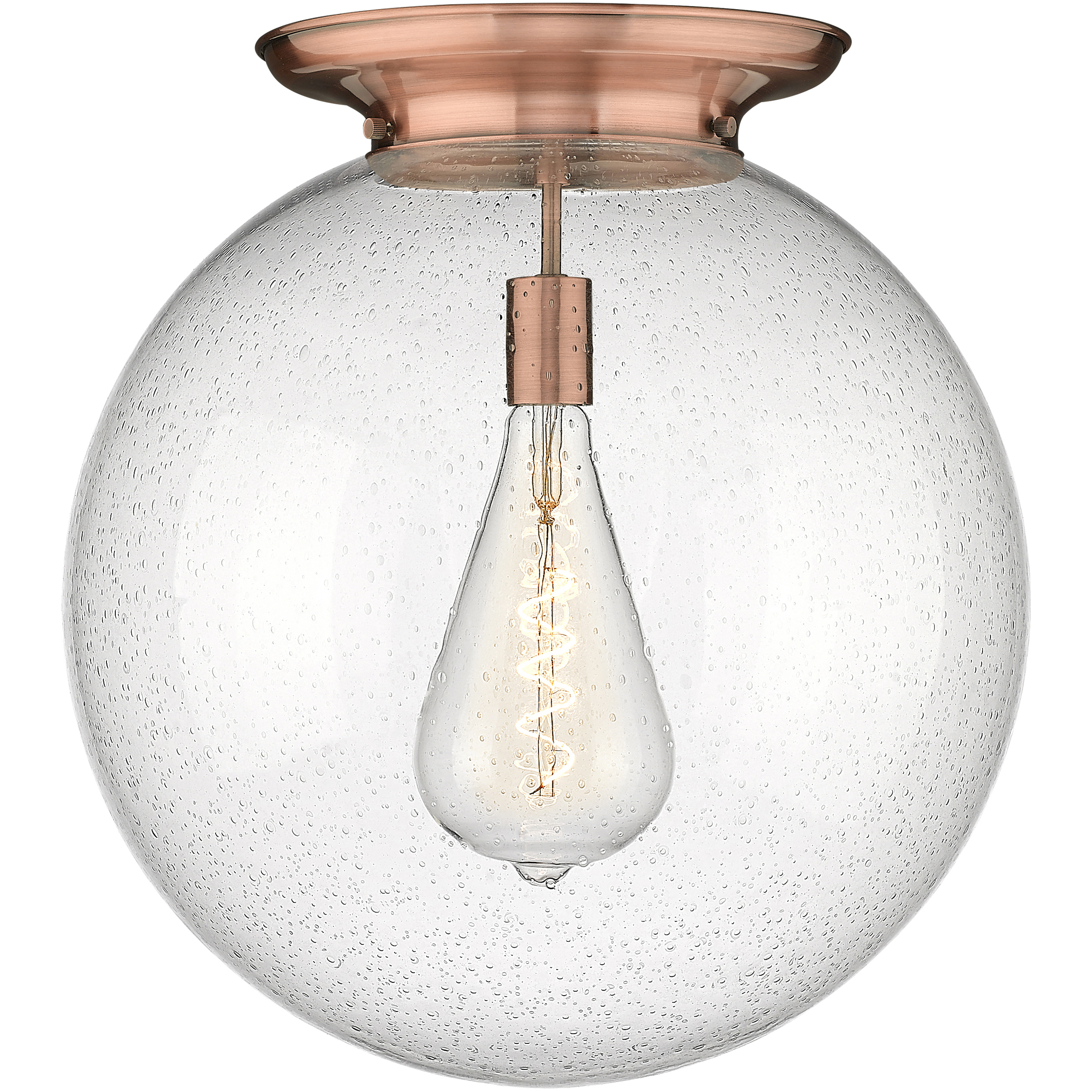 Beacon 1 Light 17.75 inch Antique Copper Flush Mount Ceiling Light
