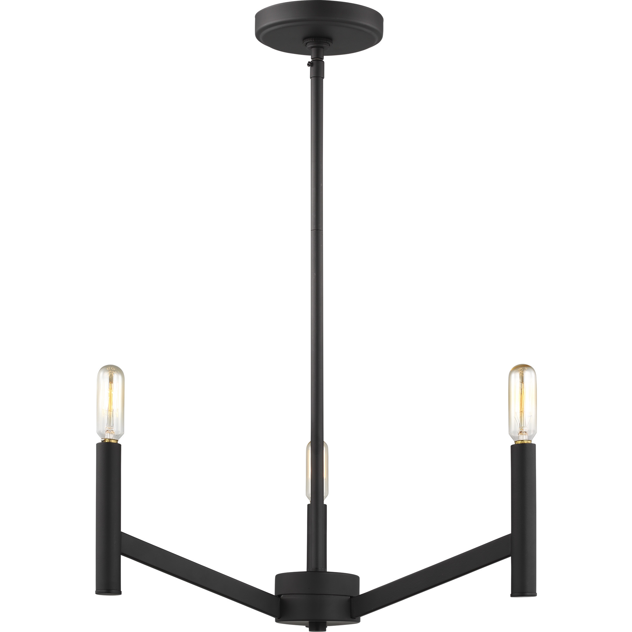 Vector 3 Light 18 inch Midnight Black Chandelier Ceiling Light