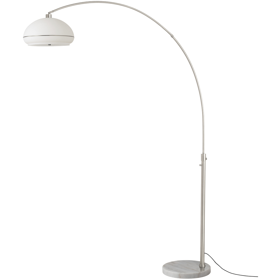Morelli 92 inch 14 watt Satin Nickel and White Arc Floor Lamp Portable Light