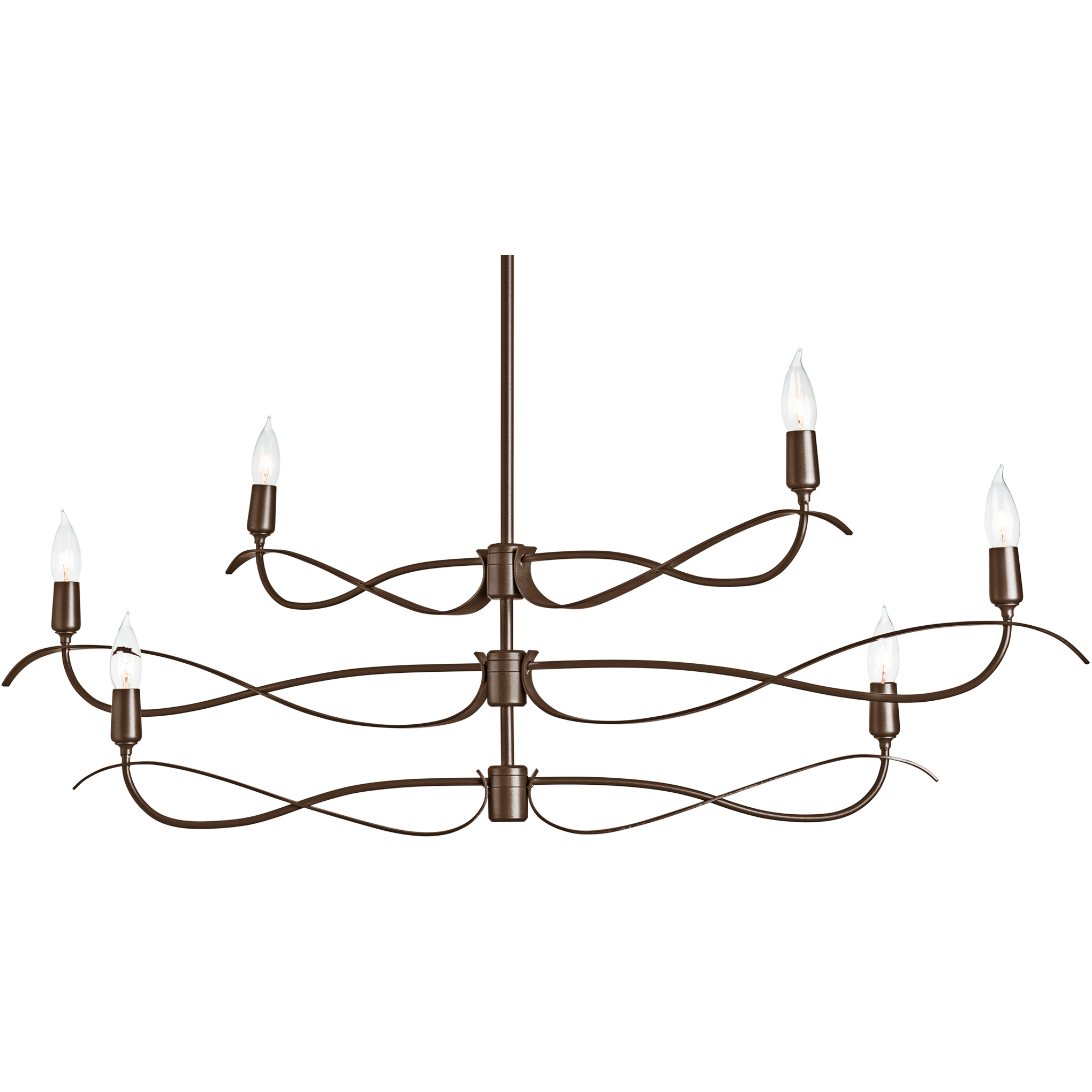 Willow 6 Light 43.5 inch Bronze Chandelier Ceiling Light, Small