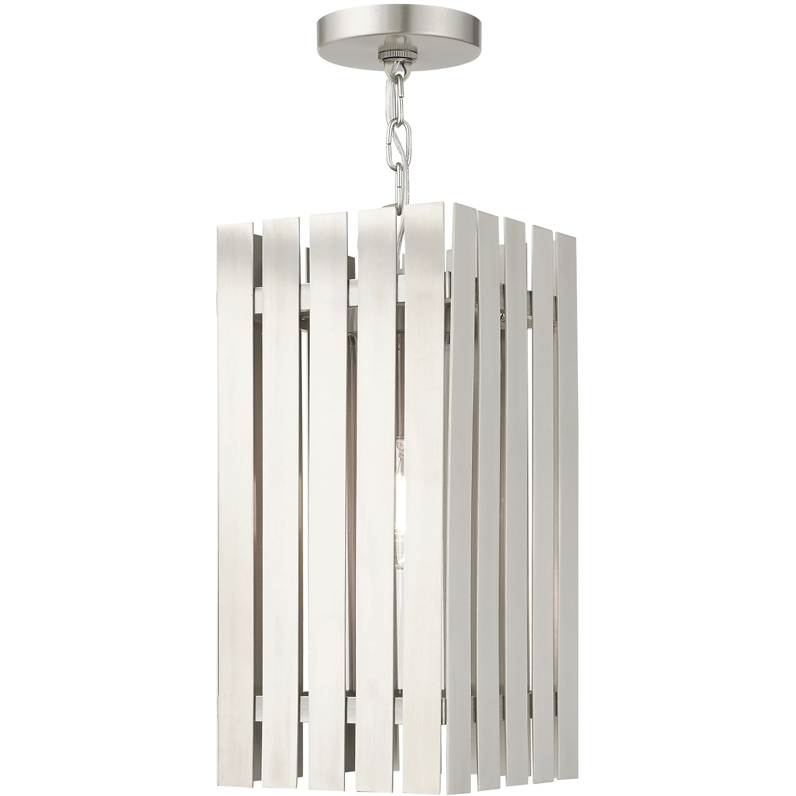 Greenwich 1 Light 8 inch Brushed Nickel Outdoor Pendant Lantern
