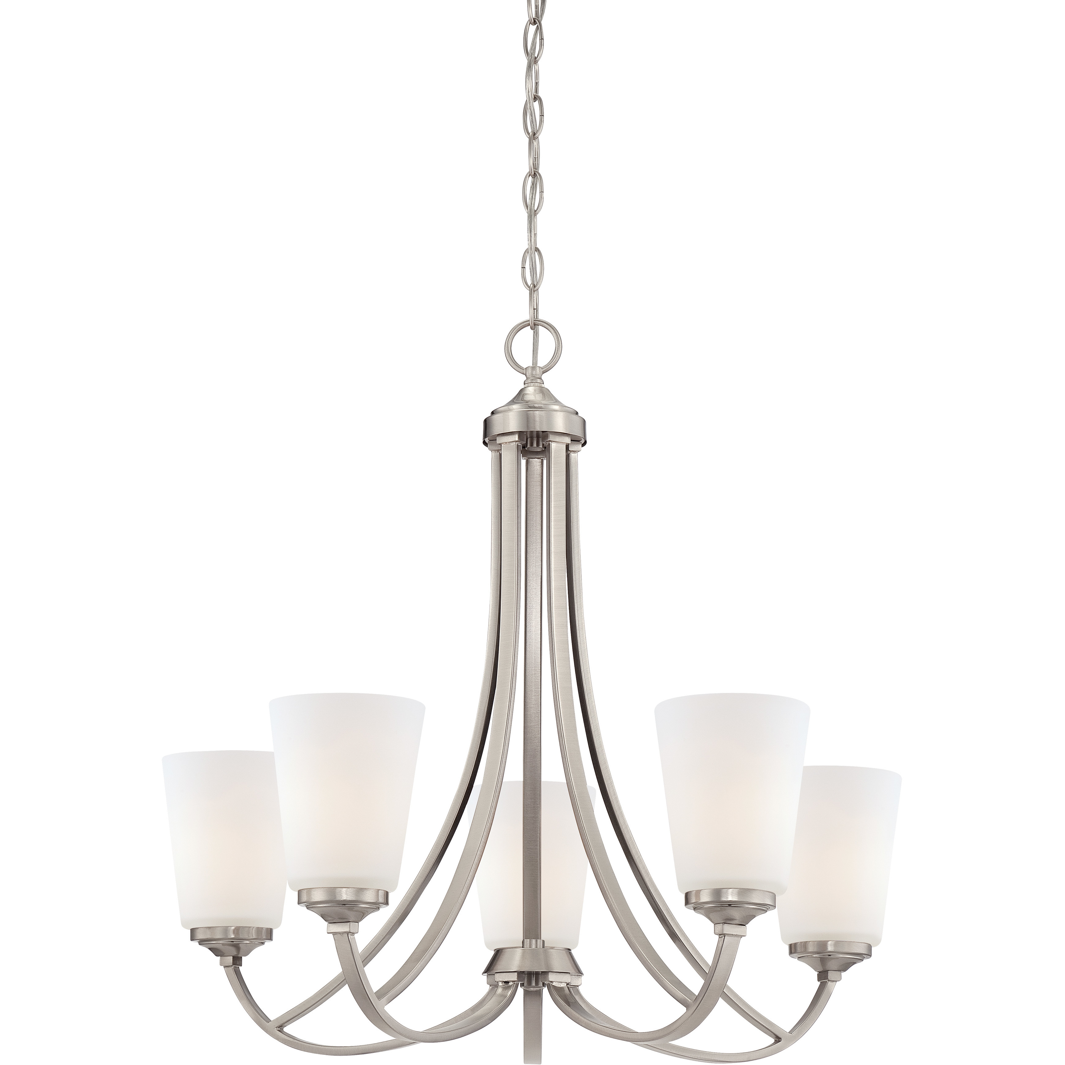 Overland Park 5 Light 26 inch Brushed Nickel Chandelier Ceiling Light