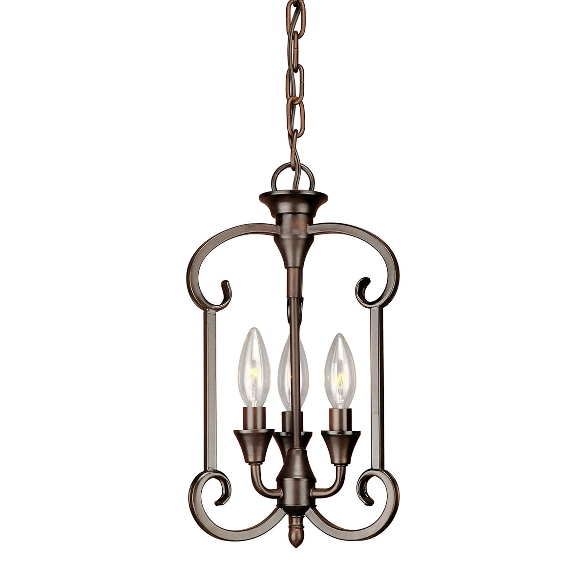 Signature 3 Light 9 inch Antique Bronze Foyer Pendant Ceiling Light