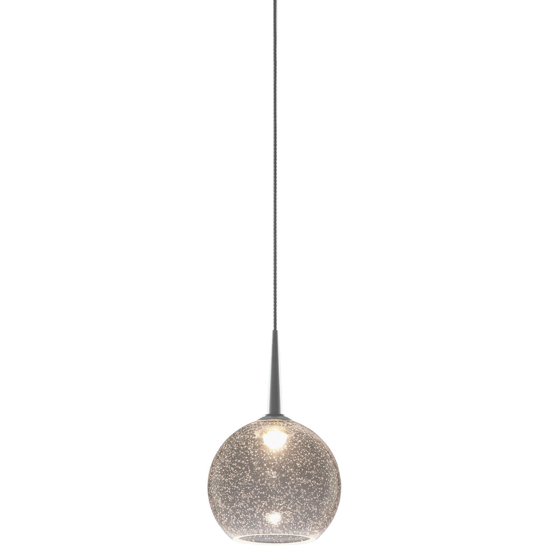 Bobo LED 4 inch Matte Chrome Small Pendant Ceiling Light in Clear Glass