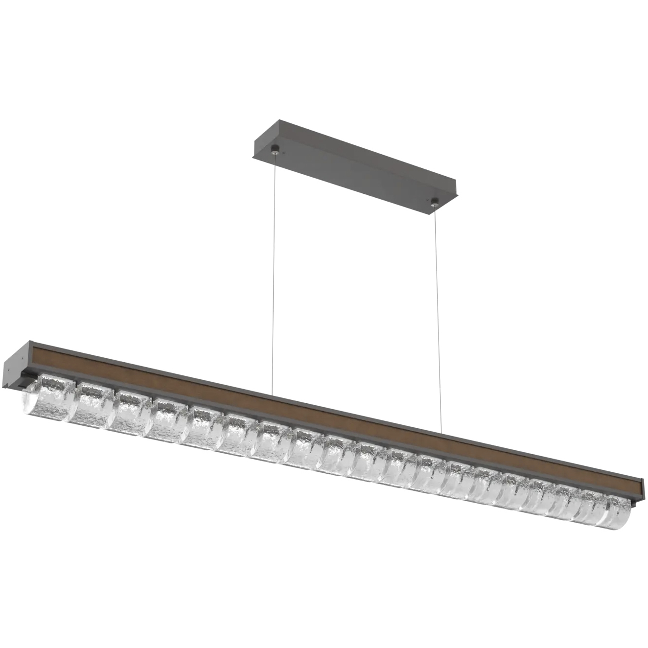 Tessera LED 62.6 inch Graphite with Nutmeg Linear Chandelier Ceiling Light