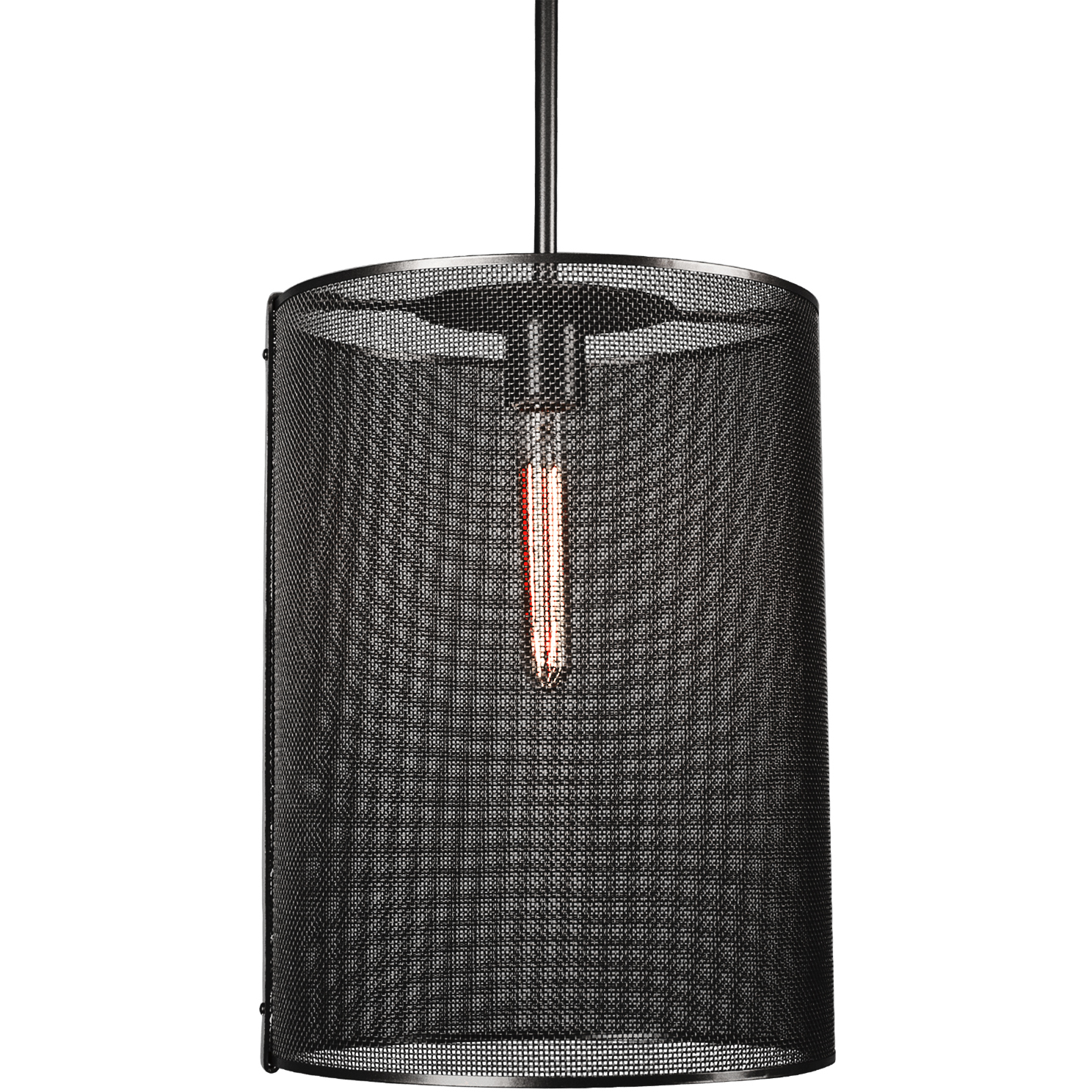 Uptown Mesh LED 12.2 inch Matte Black Pendant Ceiling Light in 3000K LED, Frosted, Oversized