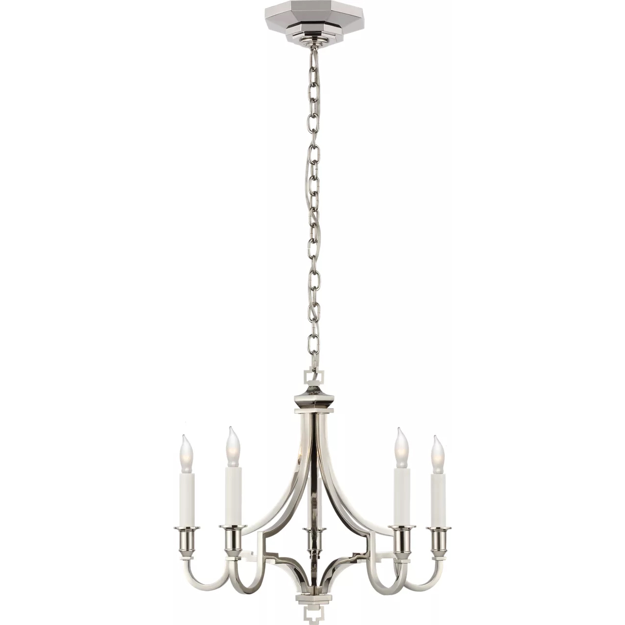 Chapman & Myers Mykonos LED 15.5 inch Polished Nickel Chandelier Ceiling Light, Small