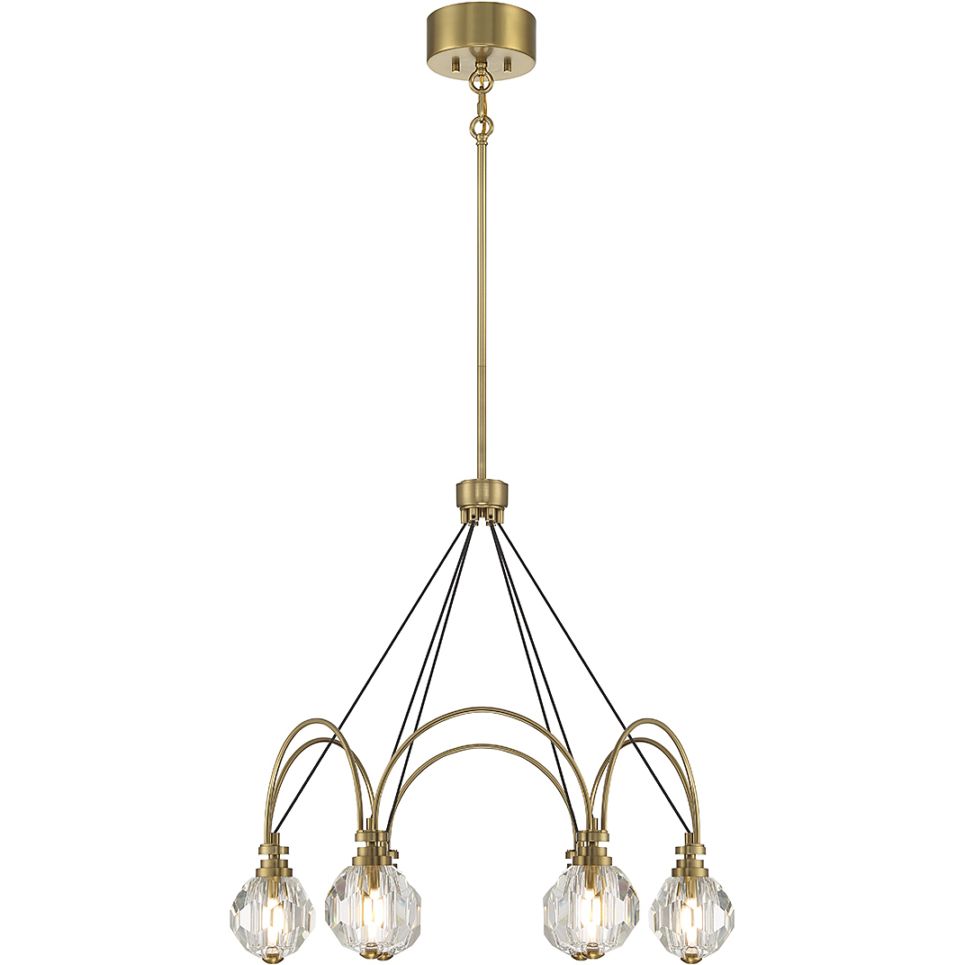 Burnham LED 26 inch Warm Brass Chandelier Ceiling Light