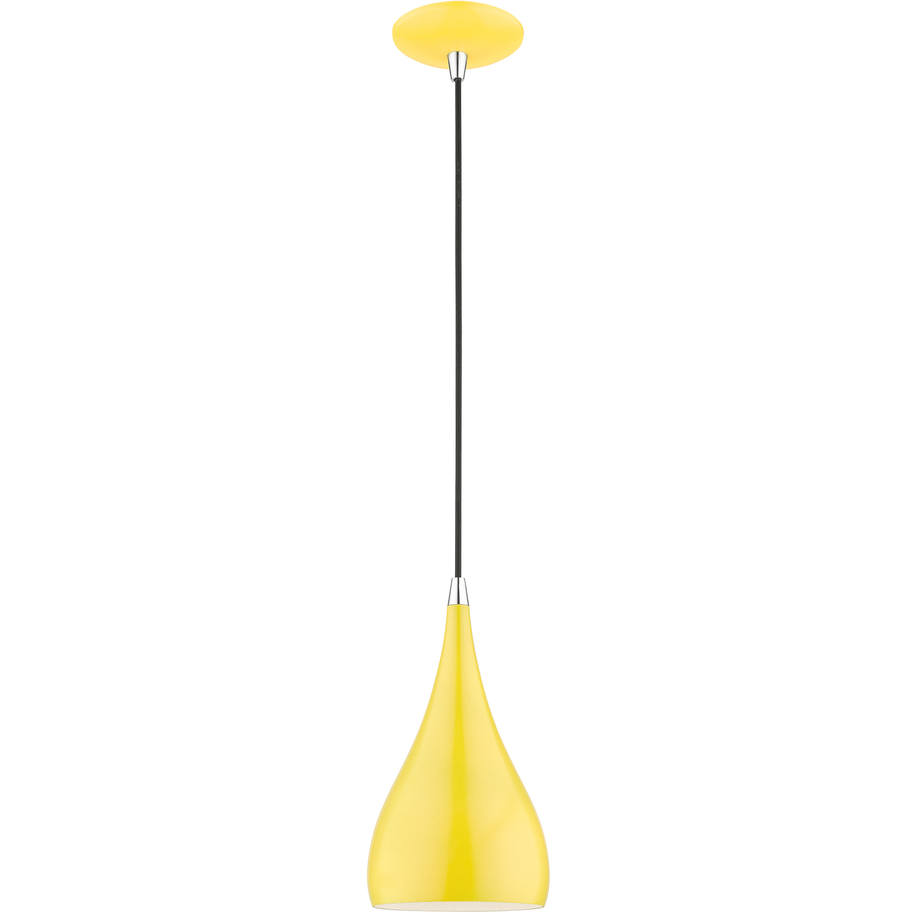 Amador 1 Light 6.25 inch Shiny Yellow with Polished Chrome Accents Mini Pendant Ceiling Light