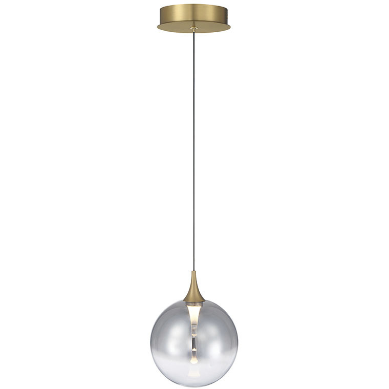 Iissa LED 6.25 inch Gold Pendant Ceiling Light in Smoke