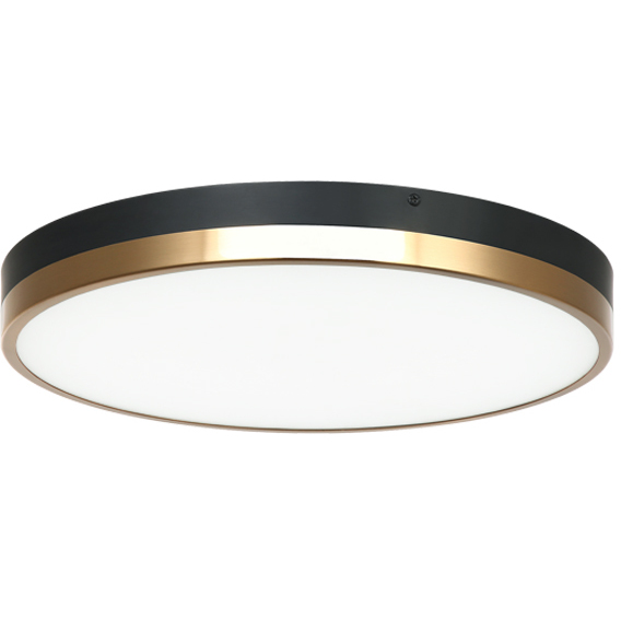 Tone LED 16 inch Black and Aged Gold Brass Flush Mount Ceiling Light