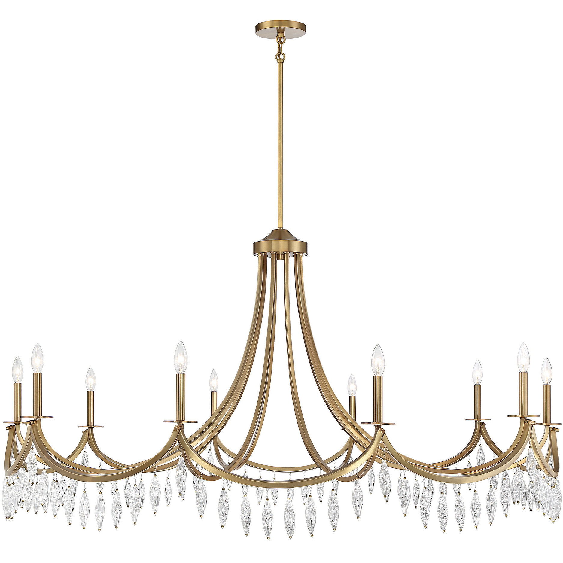 Kameron 10 Light 60 inch Warm Brass Chandelier Ceiling Light