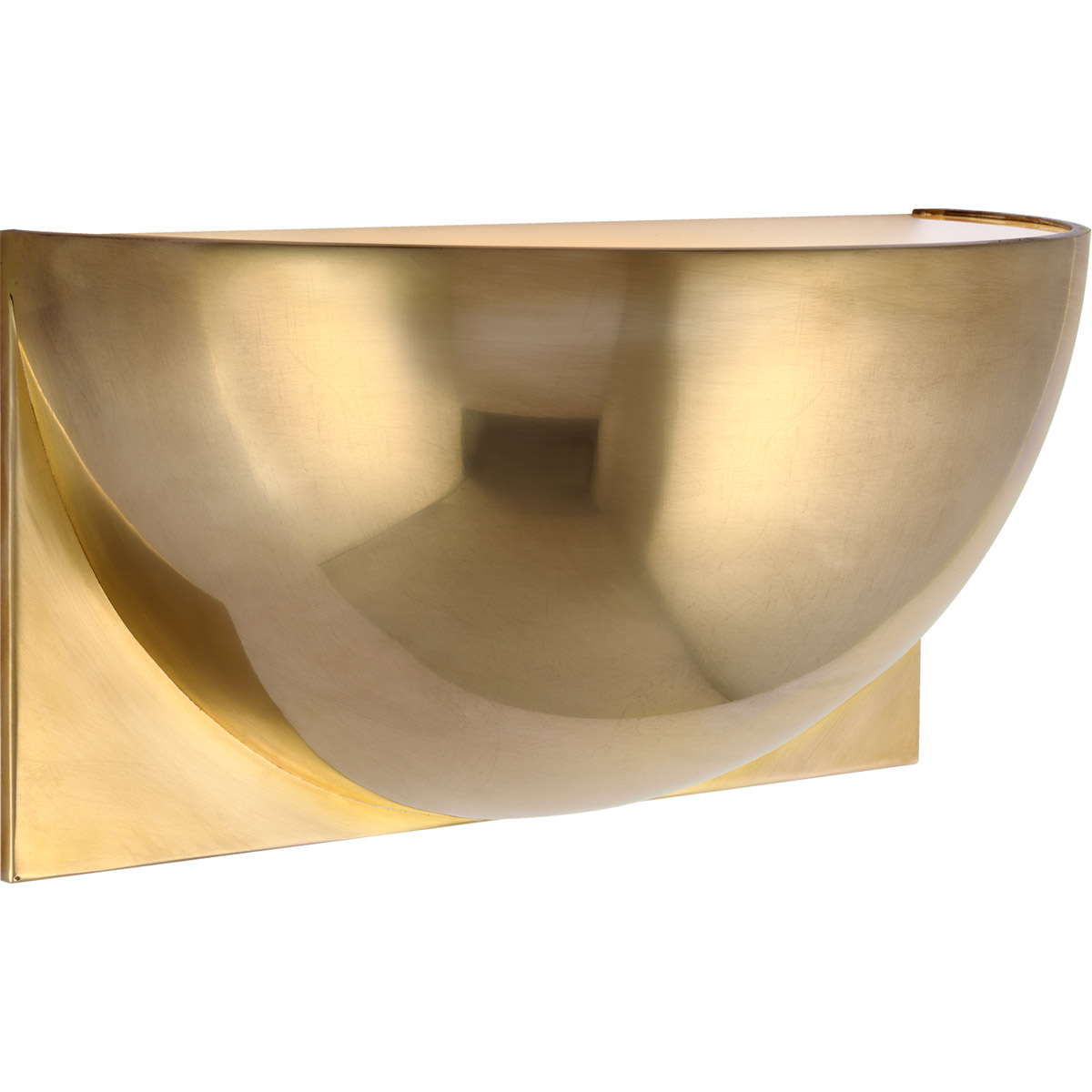 Peter Bristol Quarter Sphere LED 10 inch Natural Brass Wall Light, Small