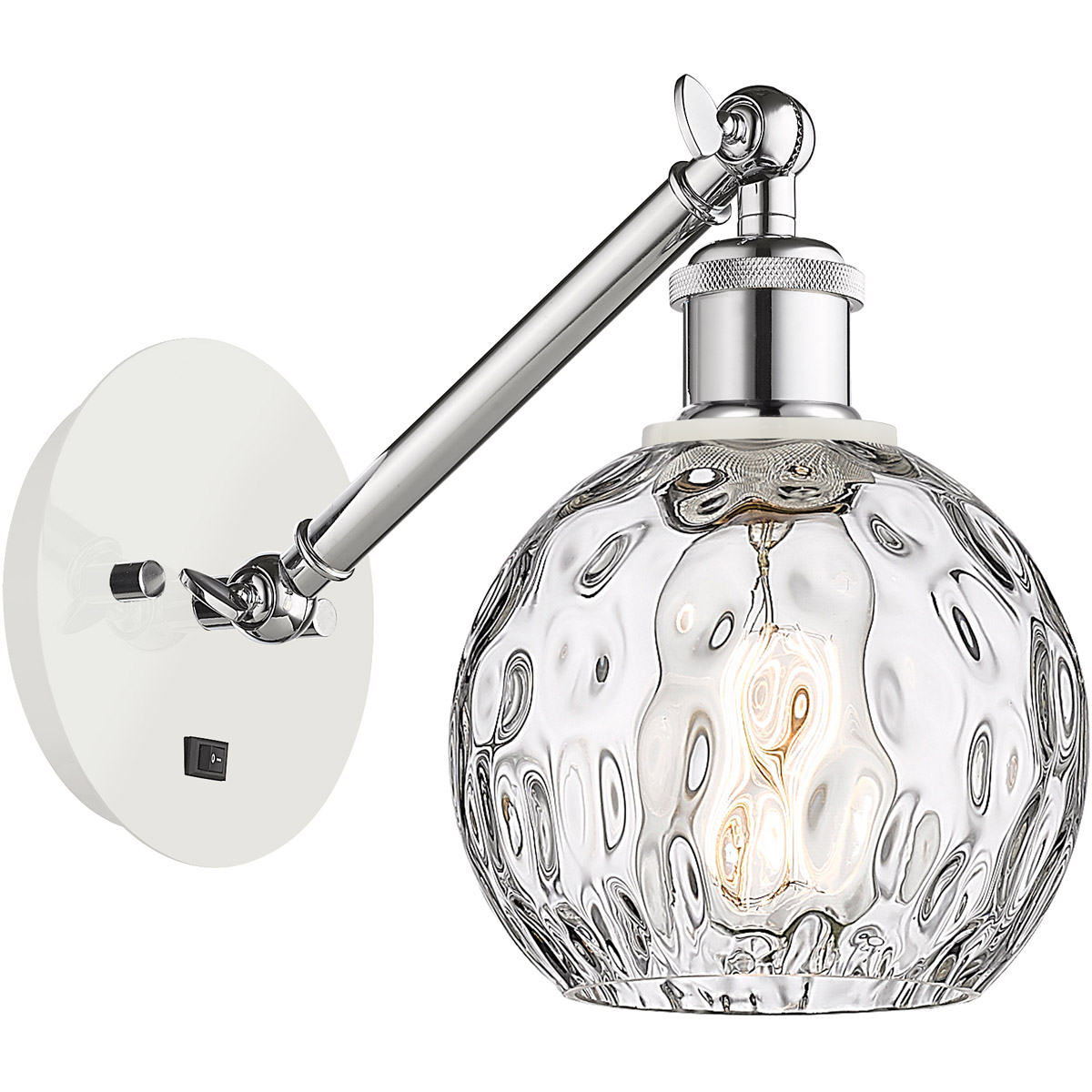 Ballston Athens Water Glass LED 6 inch White and Polished Chrome Sconce Wall Light