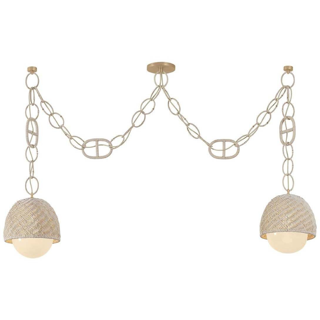 Piasu 2 Light 67.75 inch Champagne Leaf Linear Ceiling Light