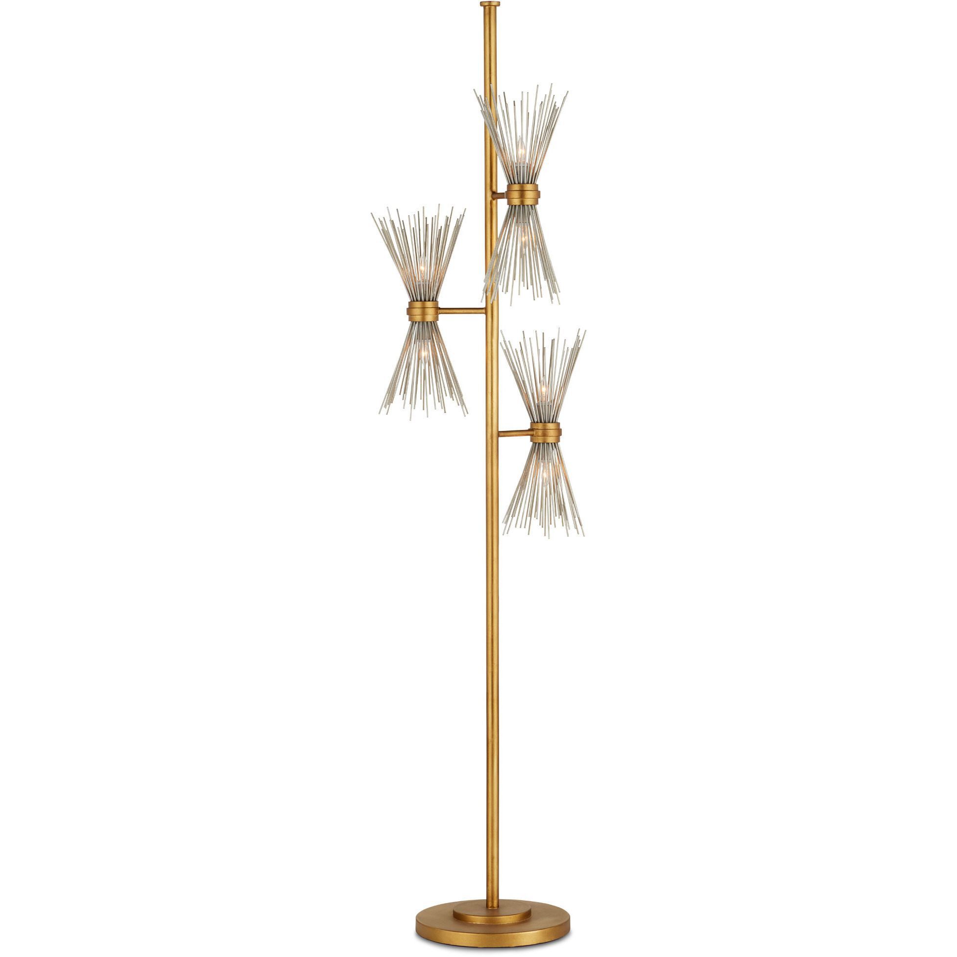 Novatude 71 inch 60 watt Antique Gold Leaf Floor Lamp Portable Light