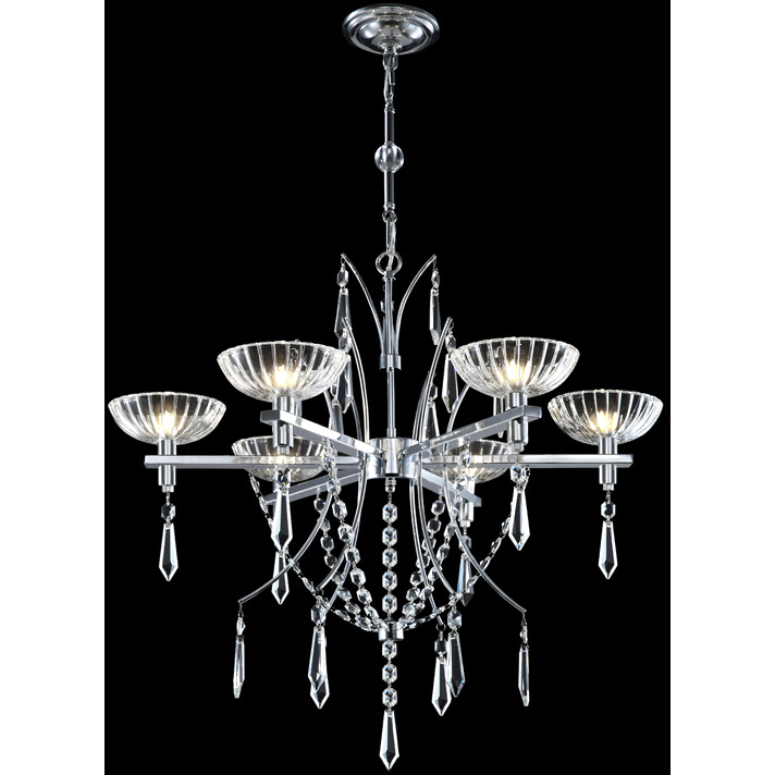 Medallion 6 Light 26 inch Silver Chandelier Ceiling Light