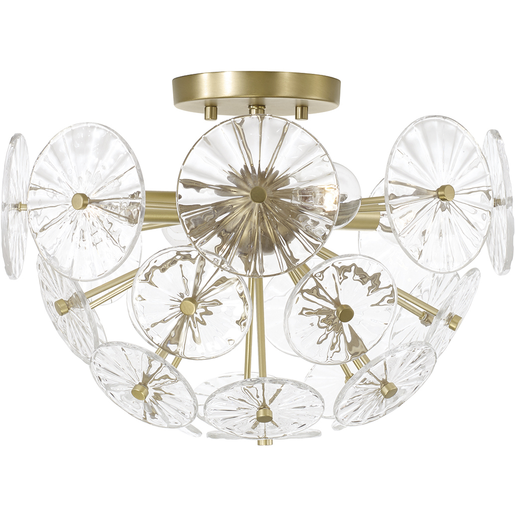 Emelie 4 Light 15.5 inch Matte Brass Semi-Flush Mount Ceiling Light