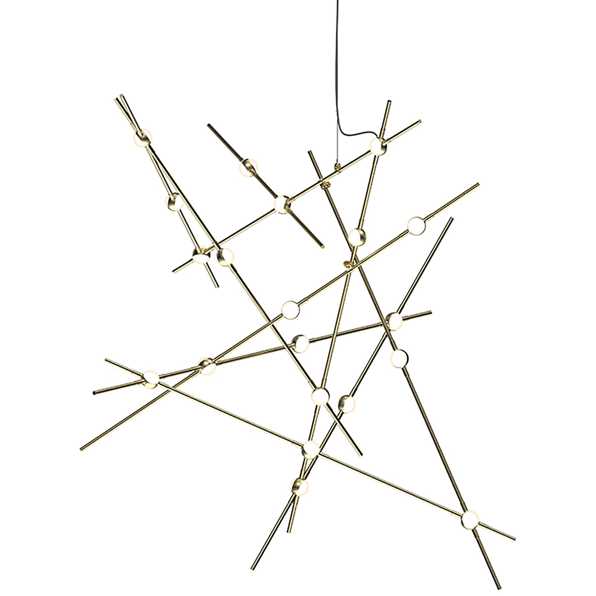 Constellation Aquila Major LED 37.25 inch Satin Brass Chandelier Ceiling Light in 2700K, White Optical Acrylic, 10 FT. Cord