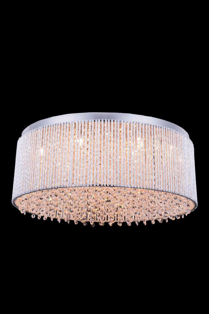 Influx 14 Light 24 inch Chrome Flush Mount Ceiling Light