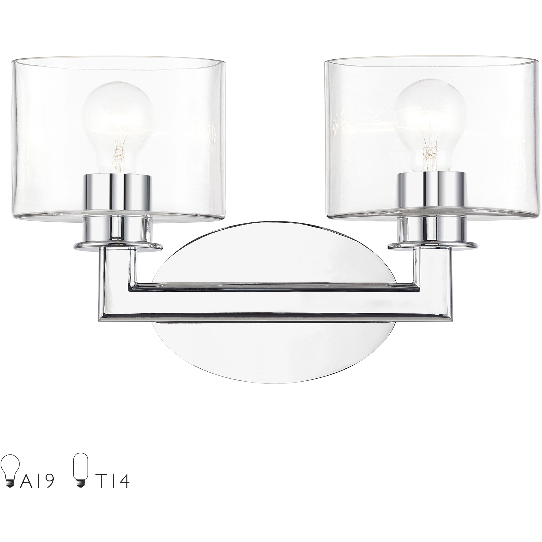Bernardino 2 Light 16 inch Polished Chrome Vanity Wall Sconce Wall Light