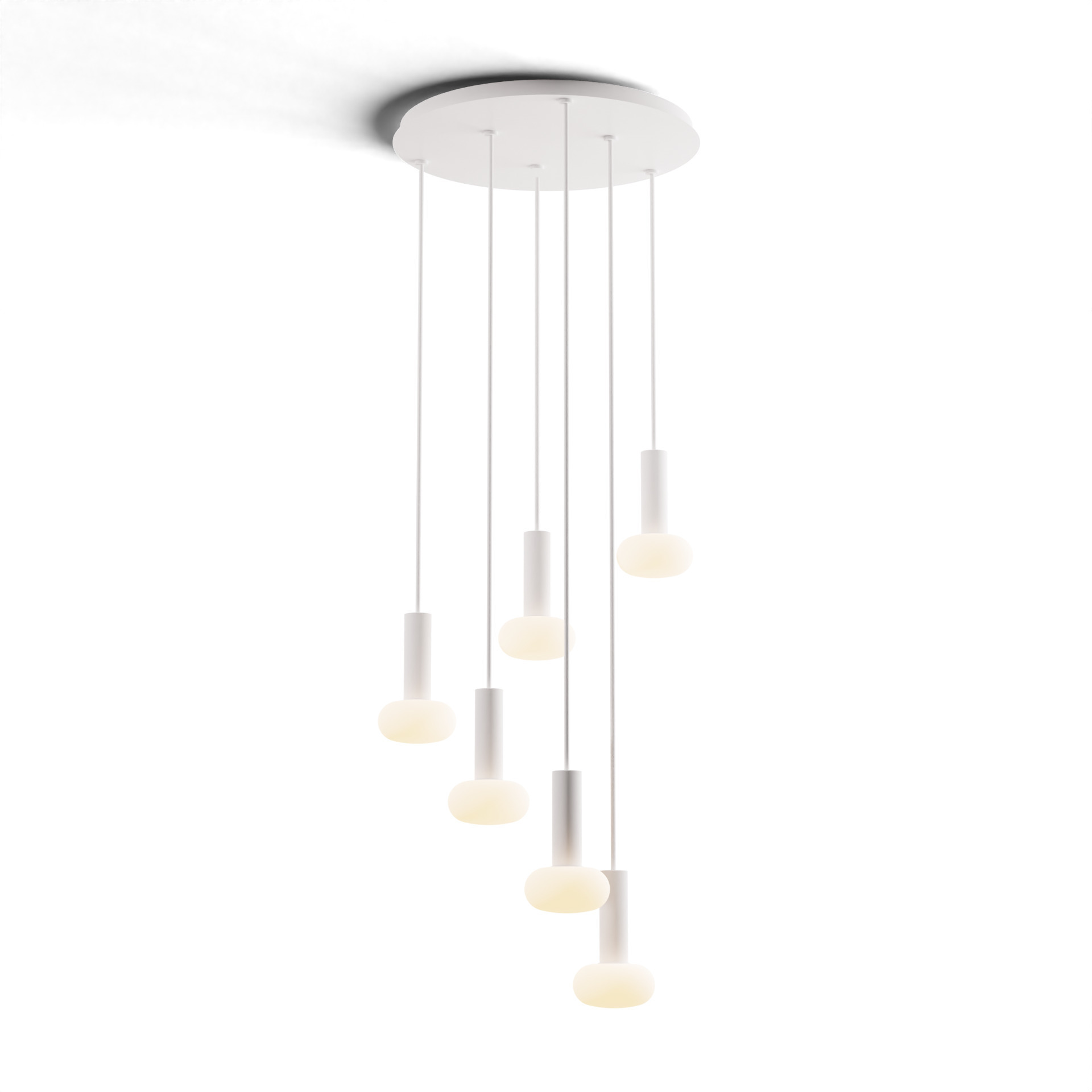 Combi LED 18 inch Matte White Pendant Ceiling Light, Suspension / Flush Mount 2-in-1
