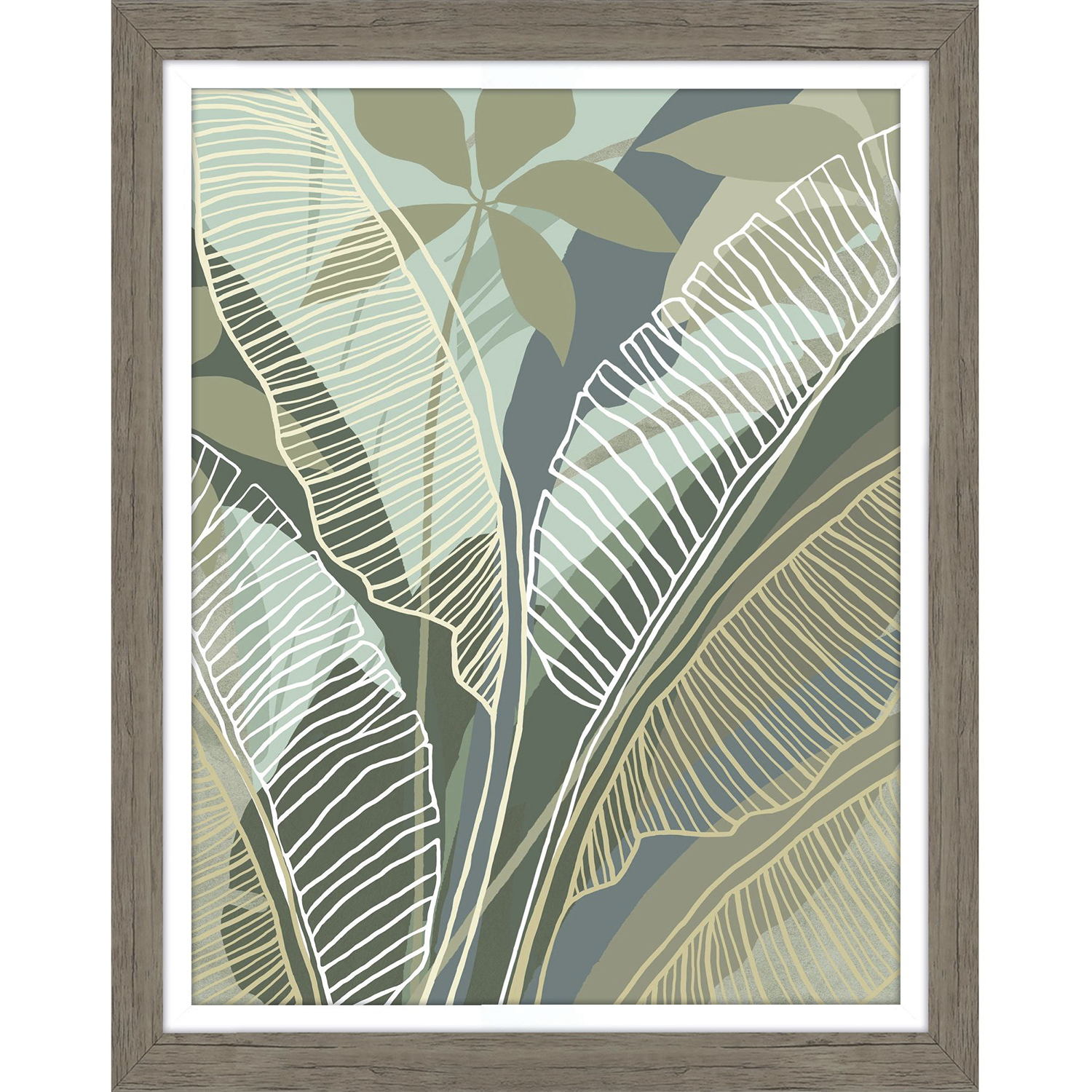 Tropical Botanical 28 X 22 inch Non-Glass Framed Art, Propac