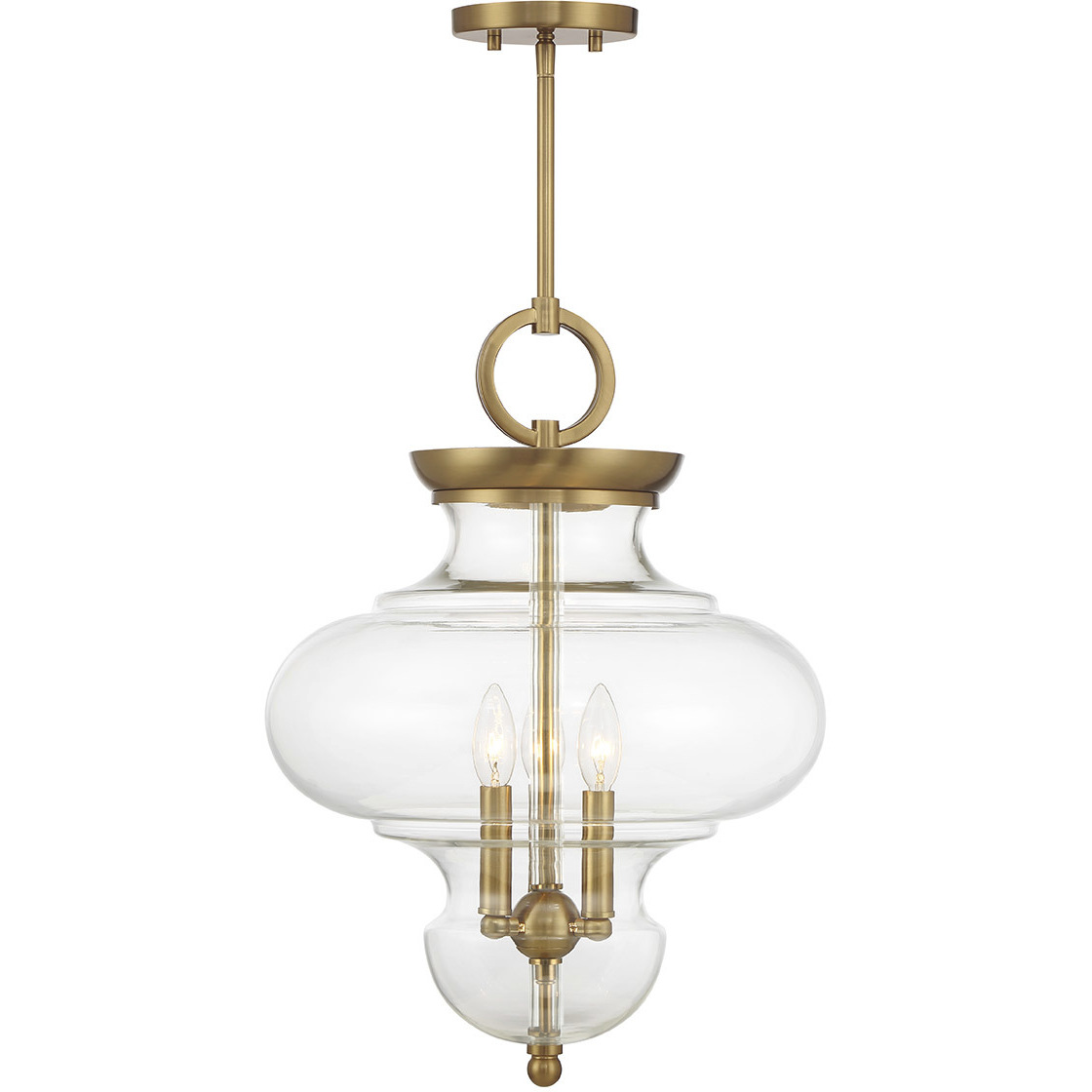 Bergdorf 3 Light 15 inch Warm Brass Pendant Ceiling Light